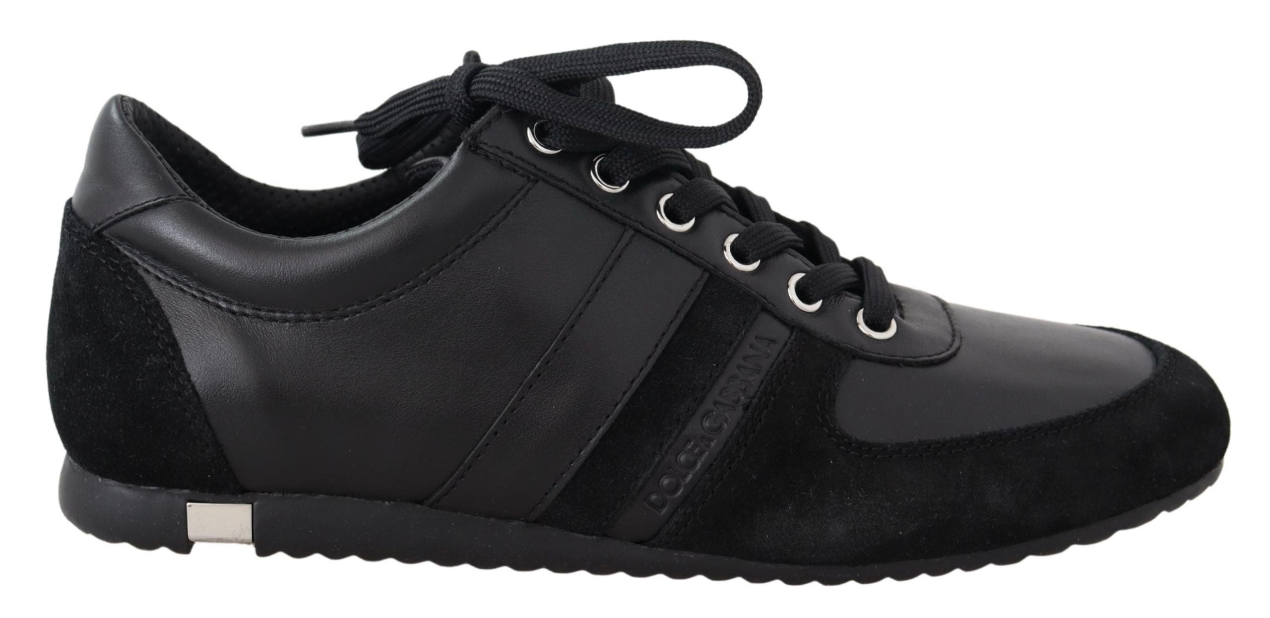 Dolce &amp; Gabbana Elegante schwarze Sport-Sneakers aus Leder