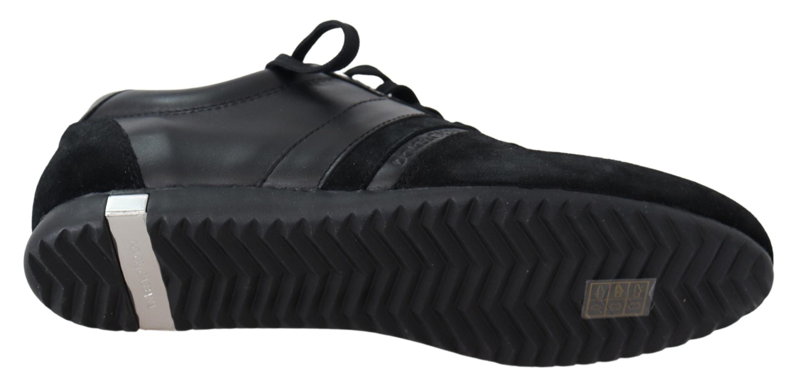 Dolce &amp; Gabbana Elegante schwarze Sport-Sneakers aus Leder