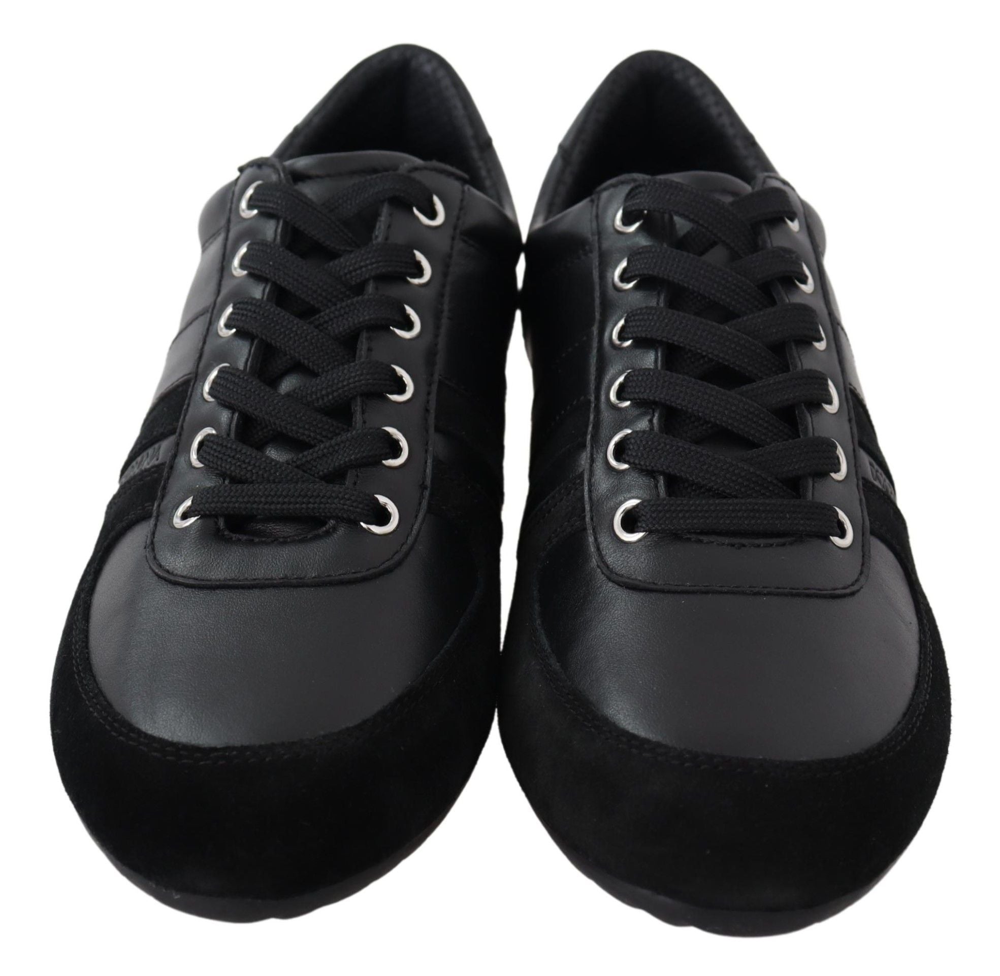 Dolce &amp; Gabbana Elegante schwarze Sport-Sneakers aus Leder