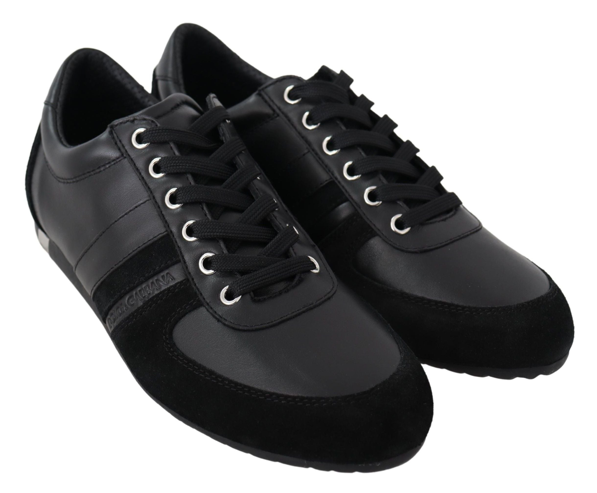 Dolce &amp; Gabbana Elegante schwarze Sport-Sneakers aus Leder