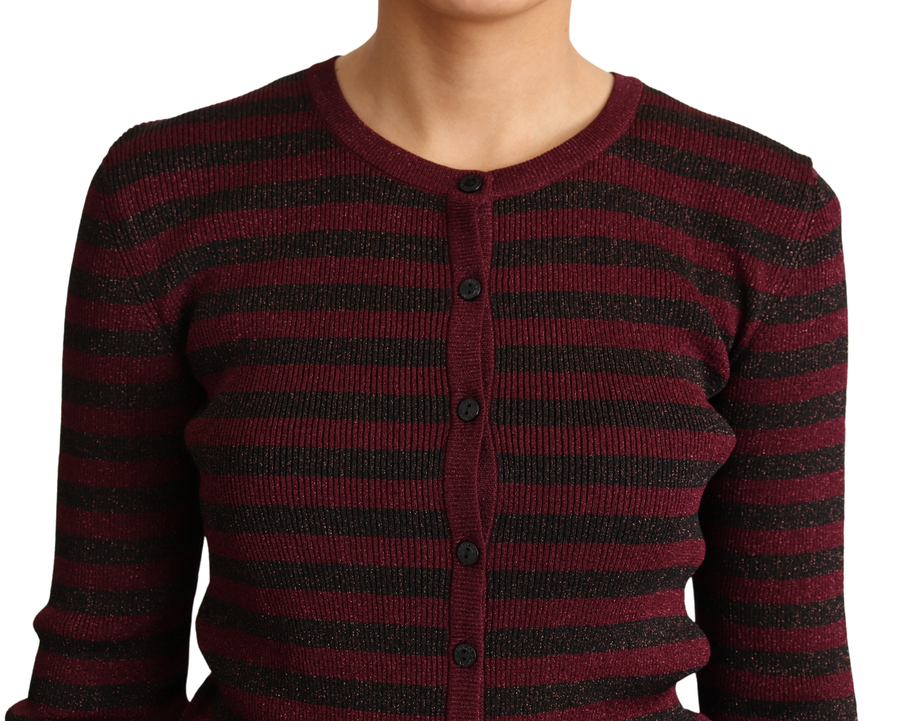 Dolce &amp; Gabbana Elegante gestreifte Viskose-Strickjacke