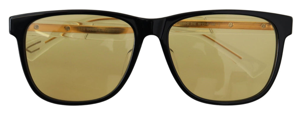 Diesel – Schicke Sonnenbrille aus schwarzem Acetat mit gelben Gläsern