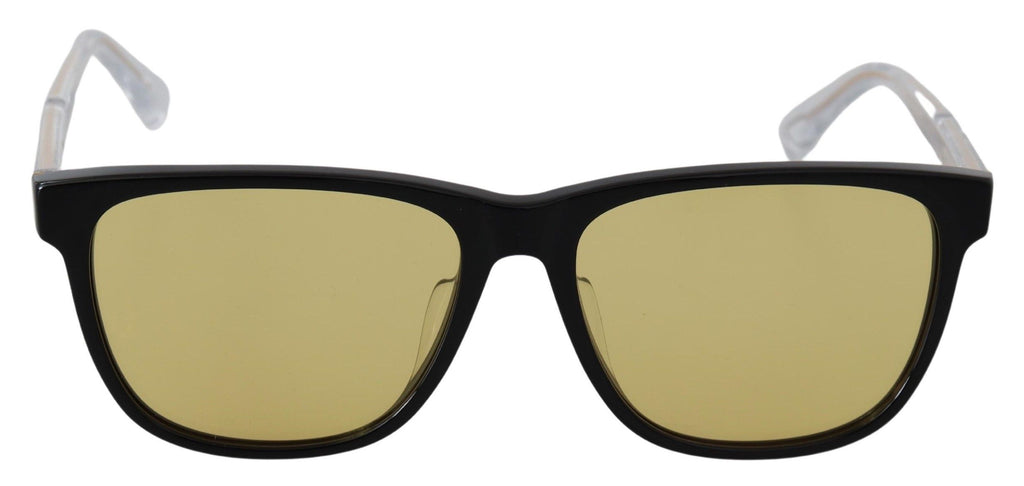 Diesel – Schicke Sonnenbrille aus schwarzem Acetat mit gelben Gläsern