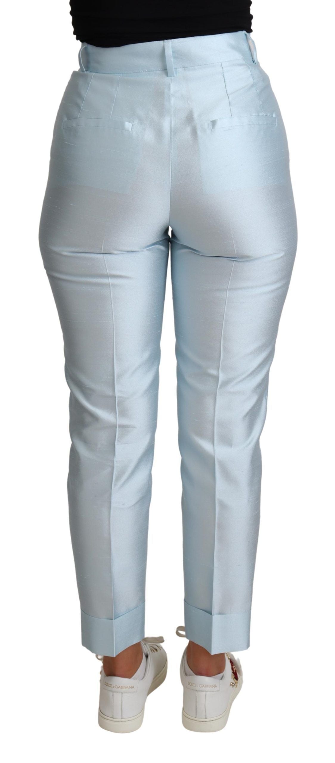 Pantalon élégant en soie taille haute Dolce &amp; Gabbana