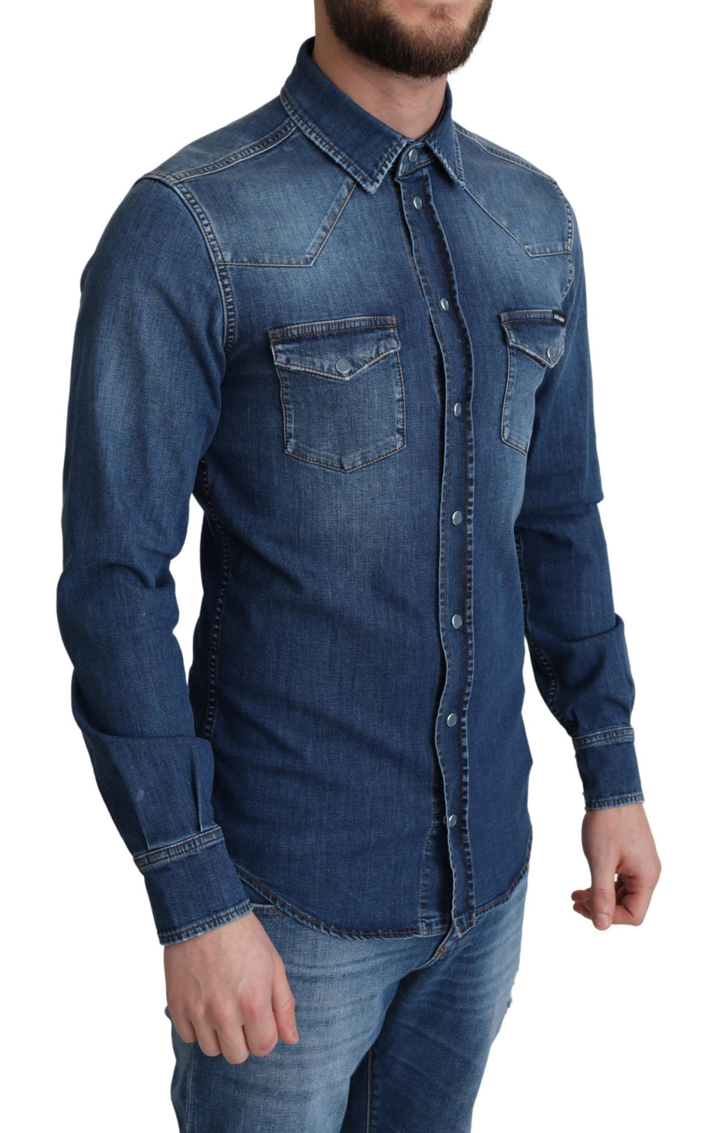 Chemise décontractée élégante en denim à manches longues Dolce &amp; Gabbana