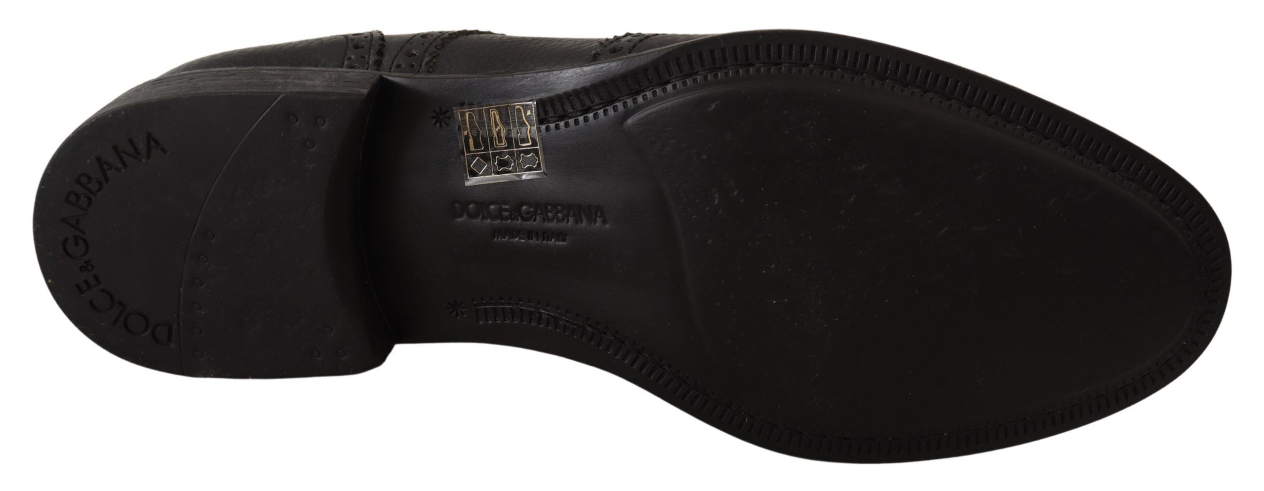 Chaussures Derby élégantes à bout golf en cuir noir Dolce &amp; Gabbana