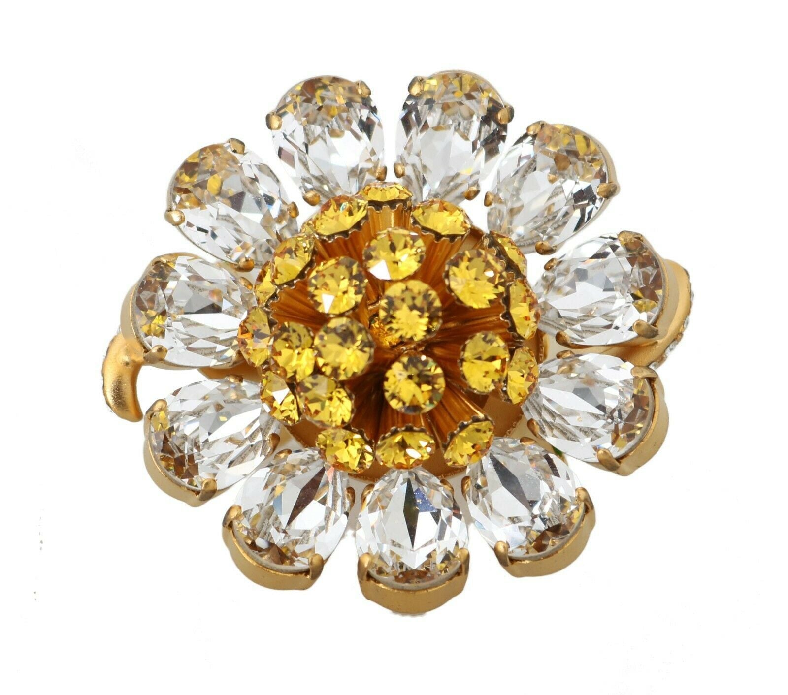 Dolce &amp; Gabbana – Statement-Ring mit Kristallblume, Größe US 7,5