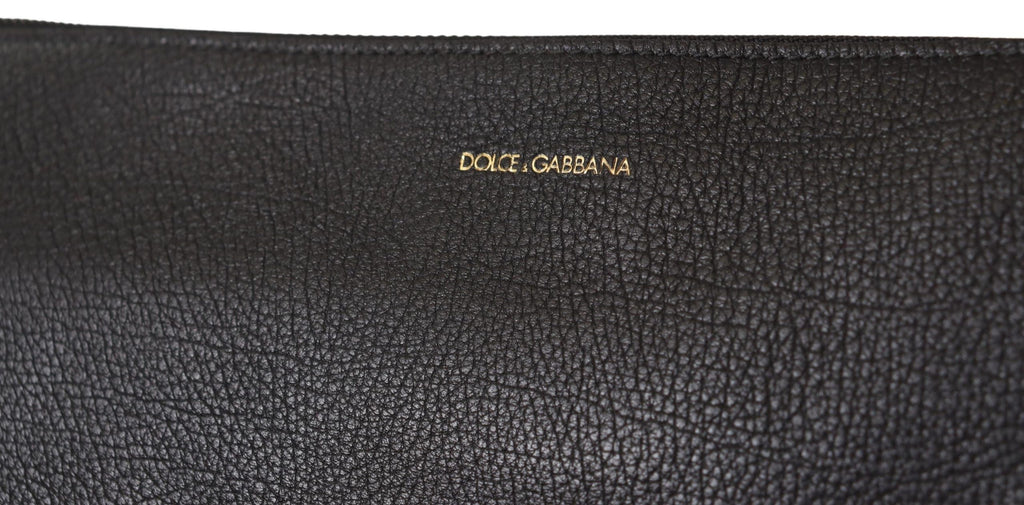 Dolce &amp; Gabbana Élégant sac bandoulière en cuir noir