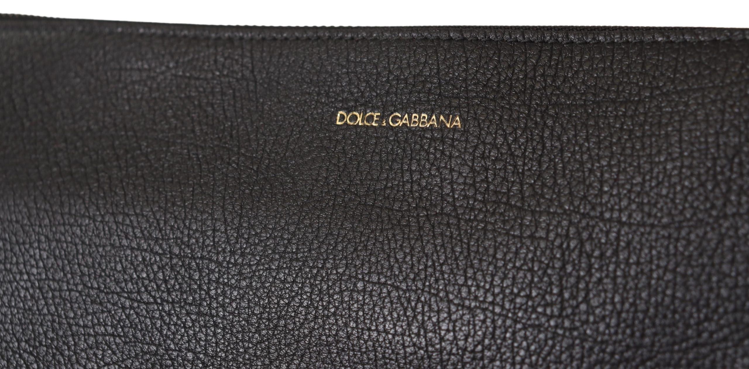 Dolce &amp; Gabbana Élégant sac bandoulière en cuir noir