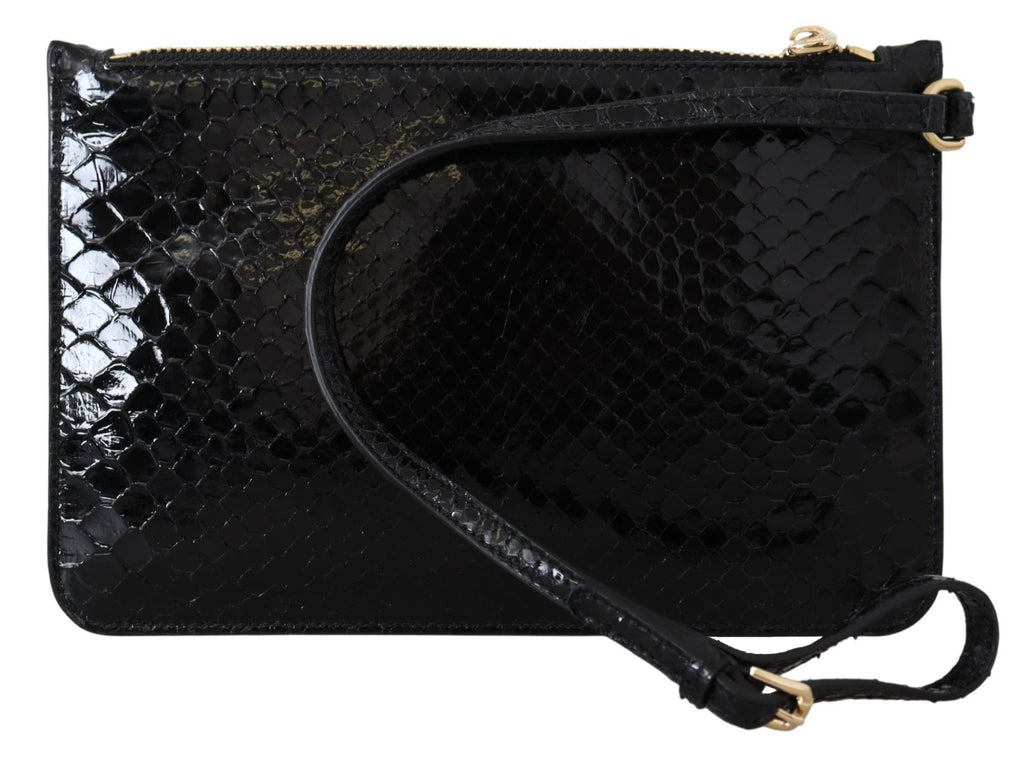 Dolce &amp; Gabbana – Schwarze Geldbörse aus exotischem Leder