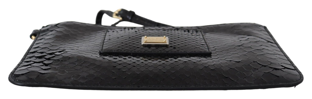 Dolce &amp; Gabbana – Schwarze Geldbörse aus exotischem Leder