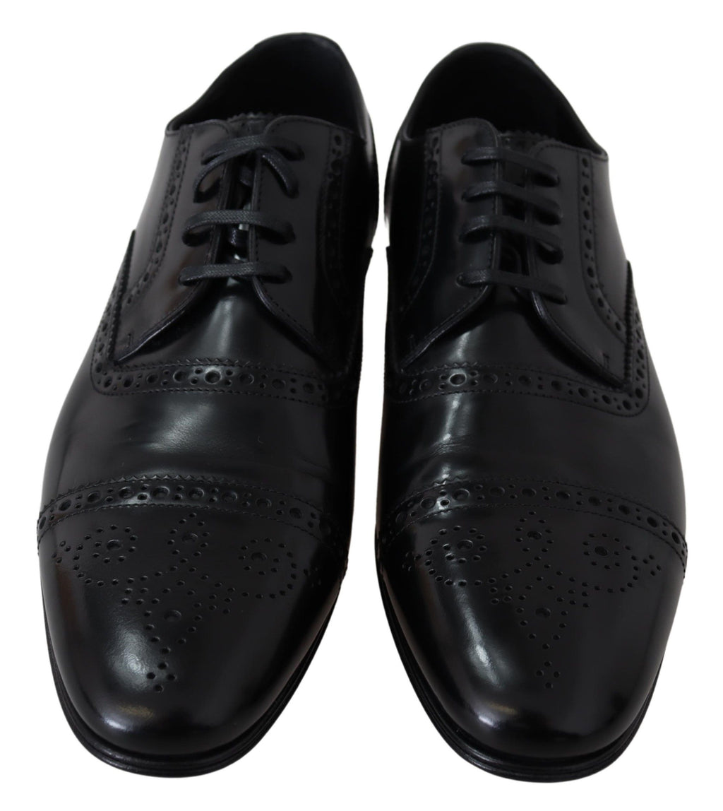 Chaussures Derby élégantes en cuir noir Dolce &amp; Gabbana