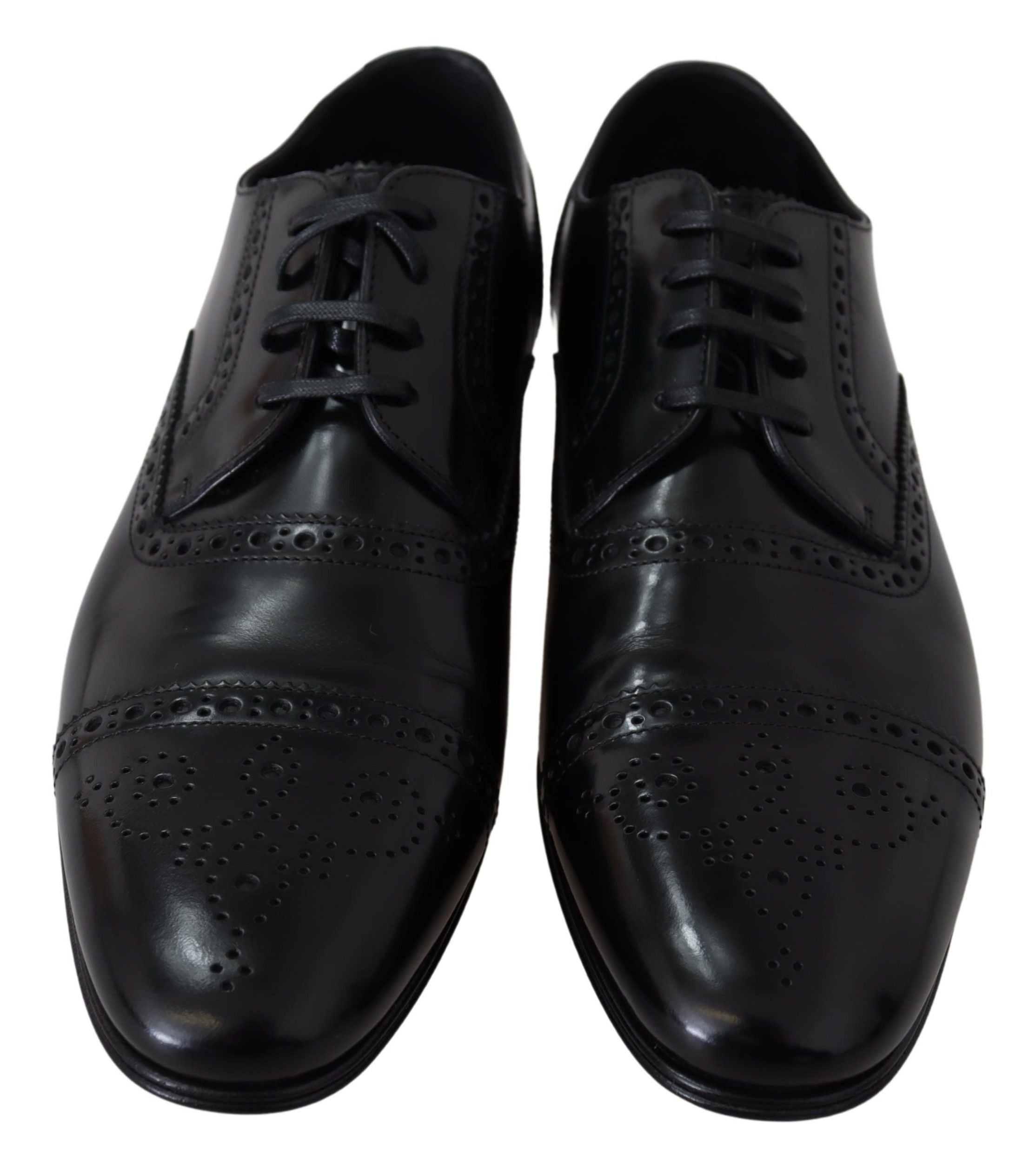 Chaussures Derby élégantes en cuir noir Dolce &amp; Gabbana