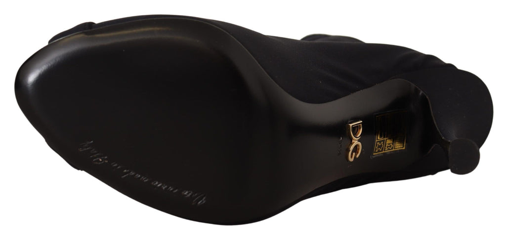 Dolce &amp; Gabbana – Elegante Knöchelstiefel mit offenem Zehenbereich