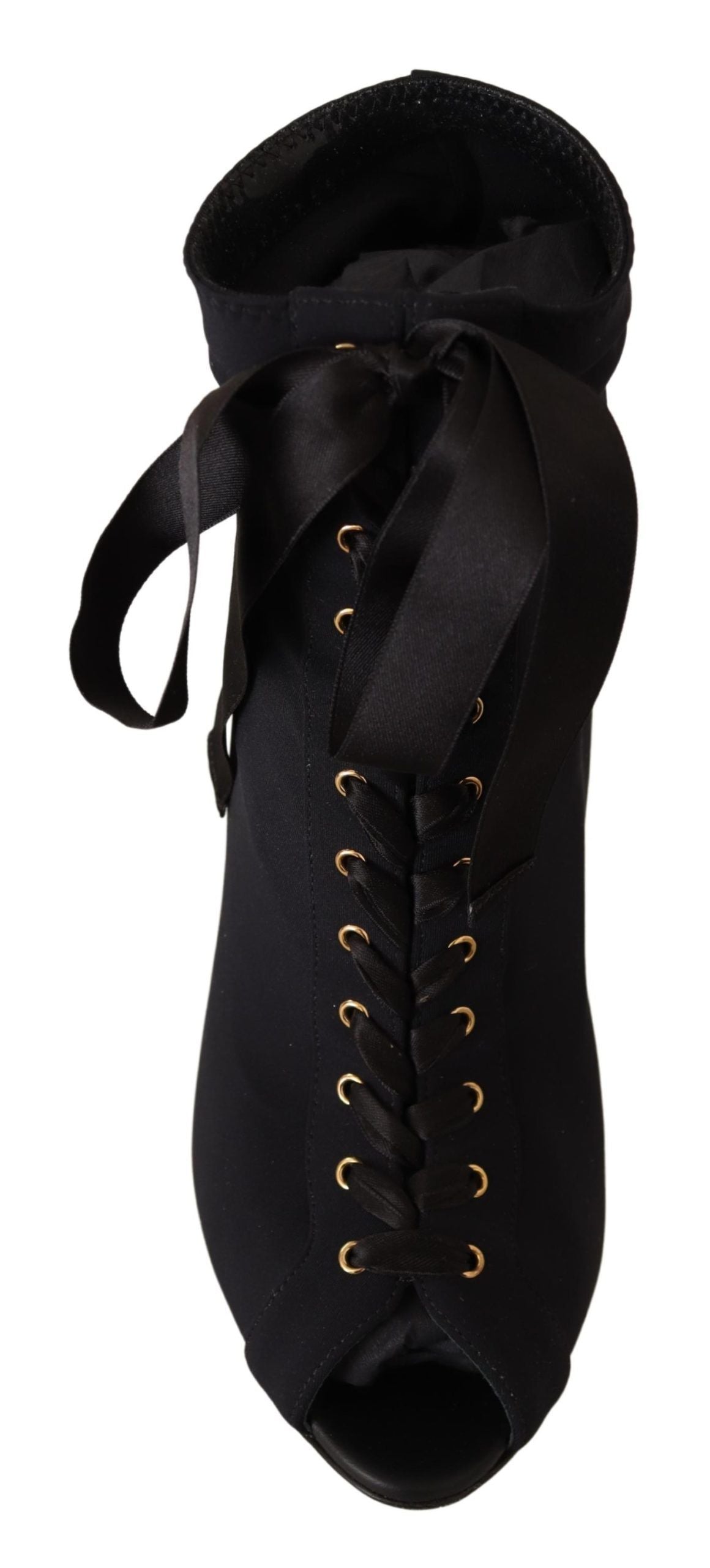 Dolce &amp; Gabbana – Elegante Knöchelstiefel mit offenem Zehenbereich