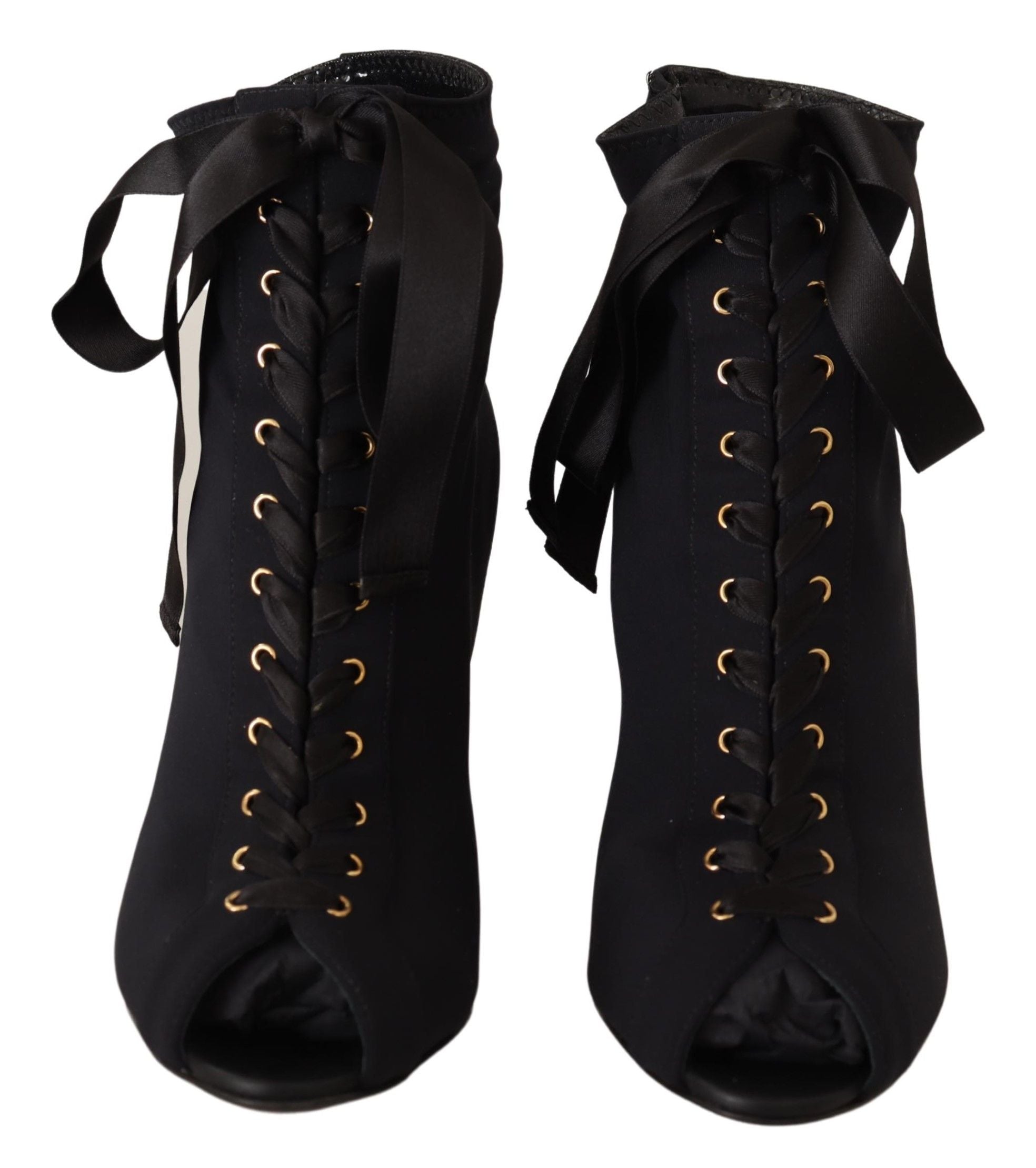 Dolce &amp; Gabbana – Elegante Knöchelstiefel mit offenem Zehenbereich