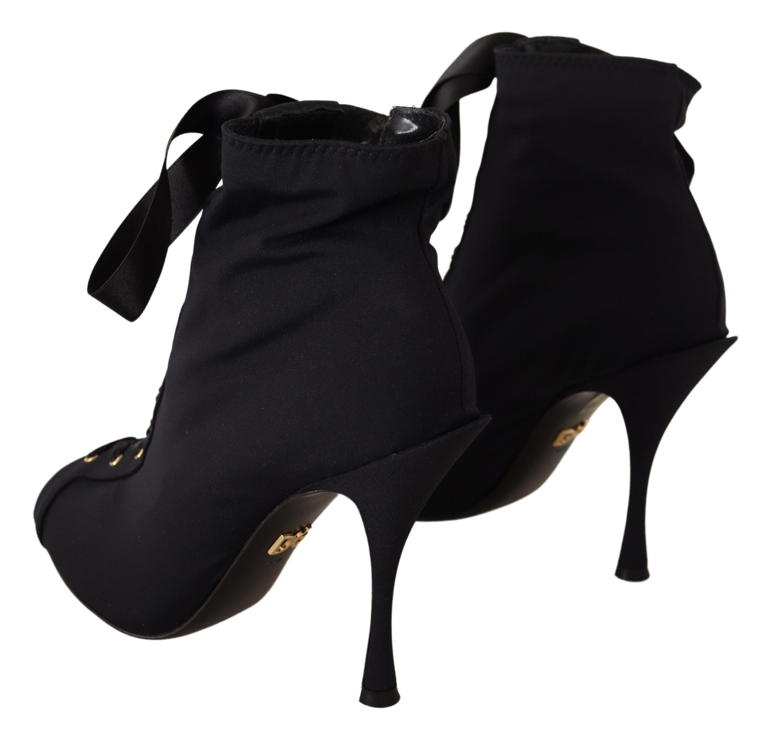 Dolce &amp; Gabbana – Elegante Knöchelstiefel mit offenem Zehenbereich