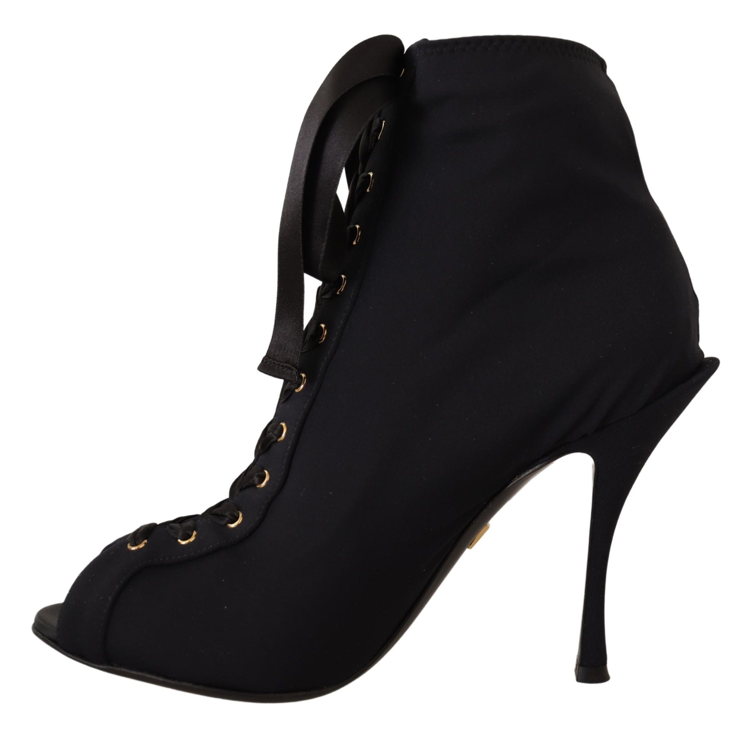 Dolce &amp; Gabbana – Elegante Knöchelstiefel mit offenem Zehenbereich