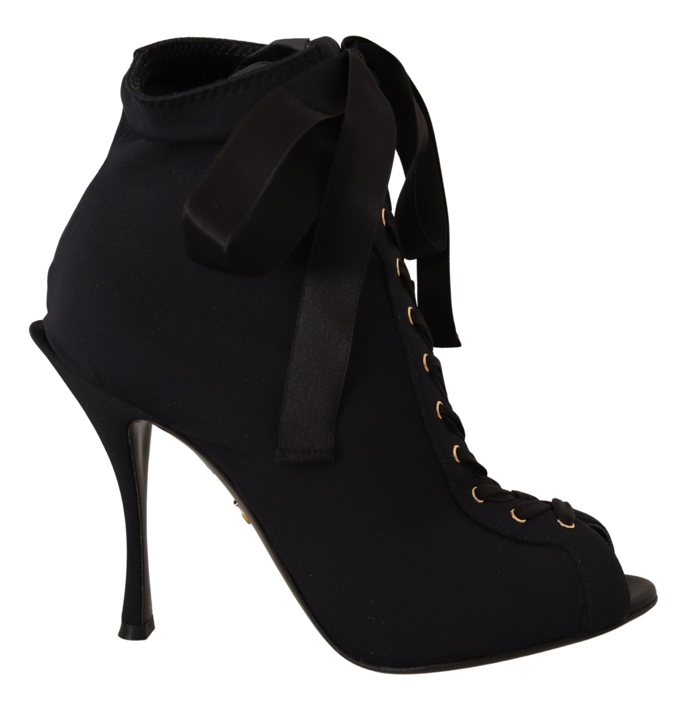 Dolce &amp; Gabbana – Elegante Knöchelstiefel mit offenem Zehenbereich