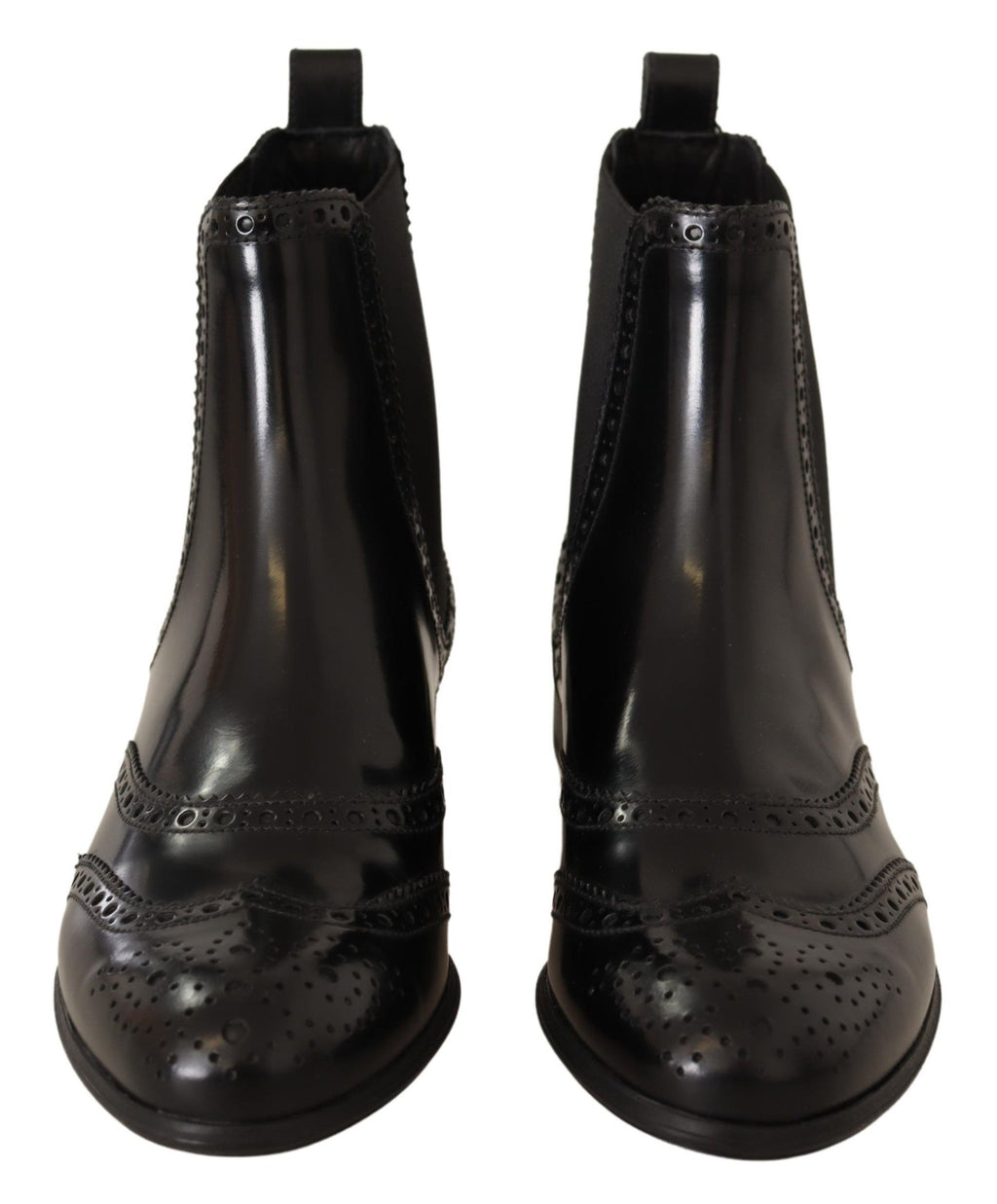 Dolce &amp; Gabbana – Elegante schwarze Oxford-Stiefel mit Flügelkappe