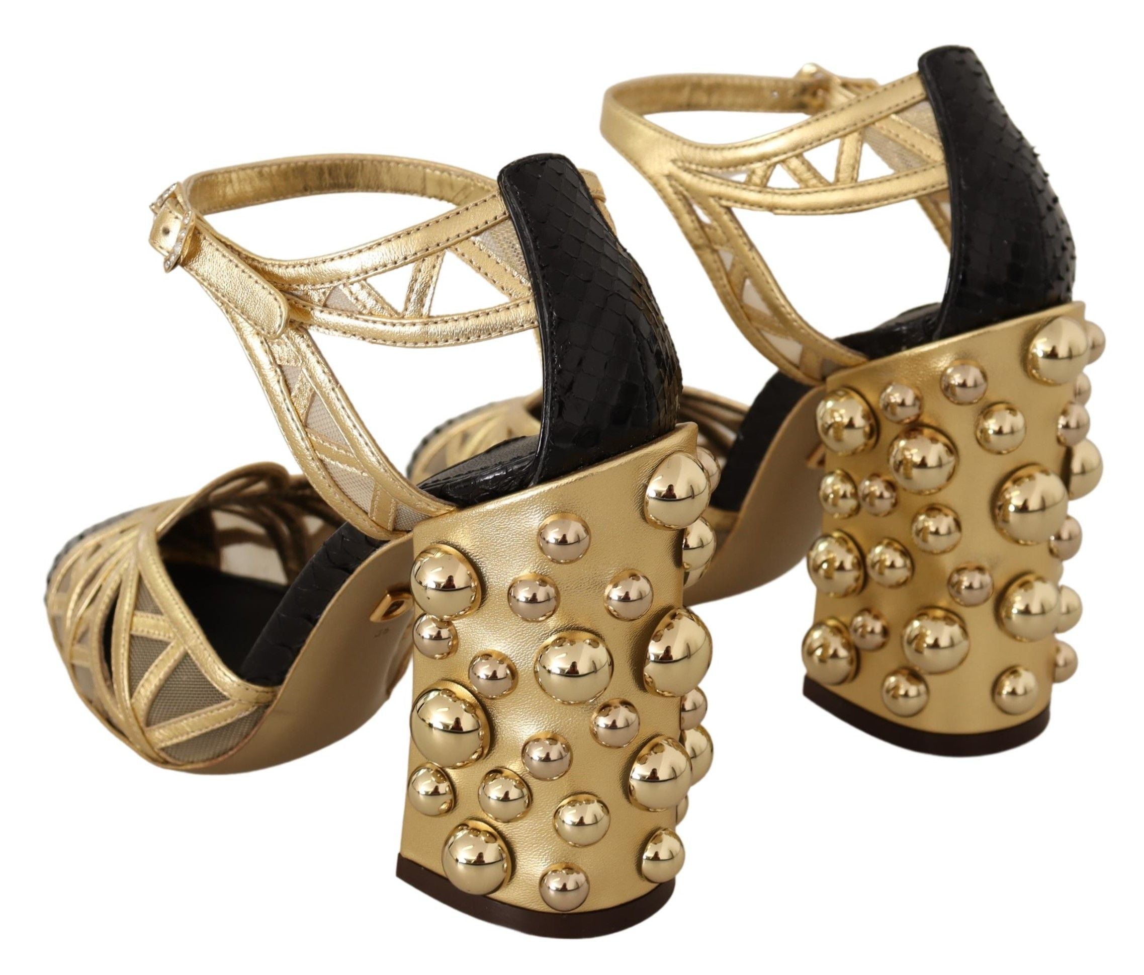 Dolce &amp; Gabbana - Escarpins élégants en cuir ornés de cristaux