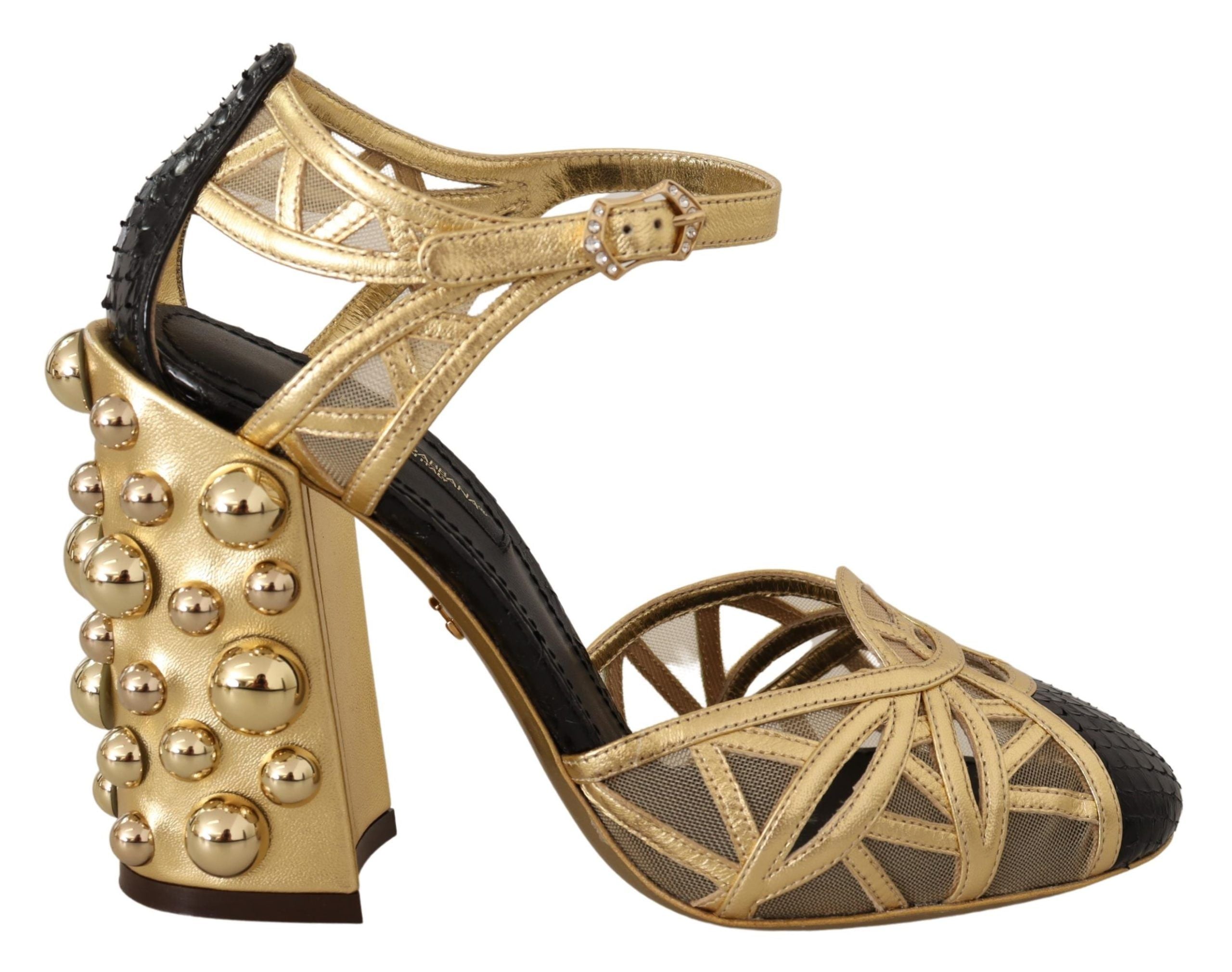 Dolce &amp; Gabbana - Escarpins élégants en cuir ornés de cristaux