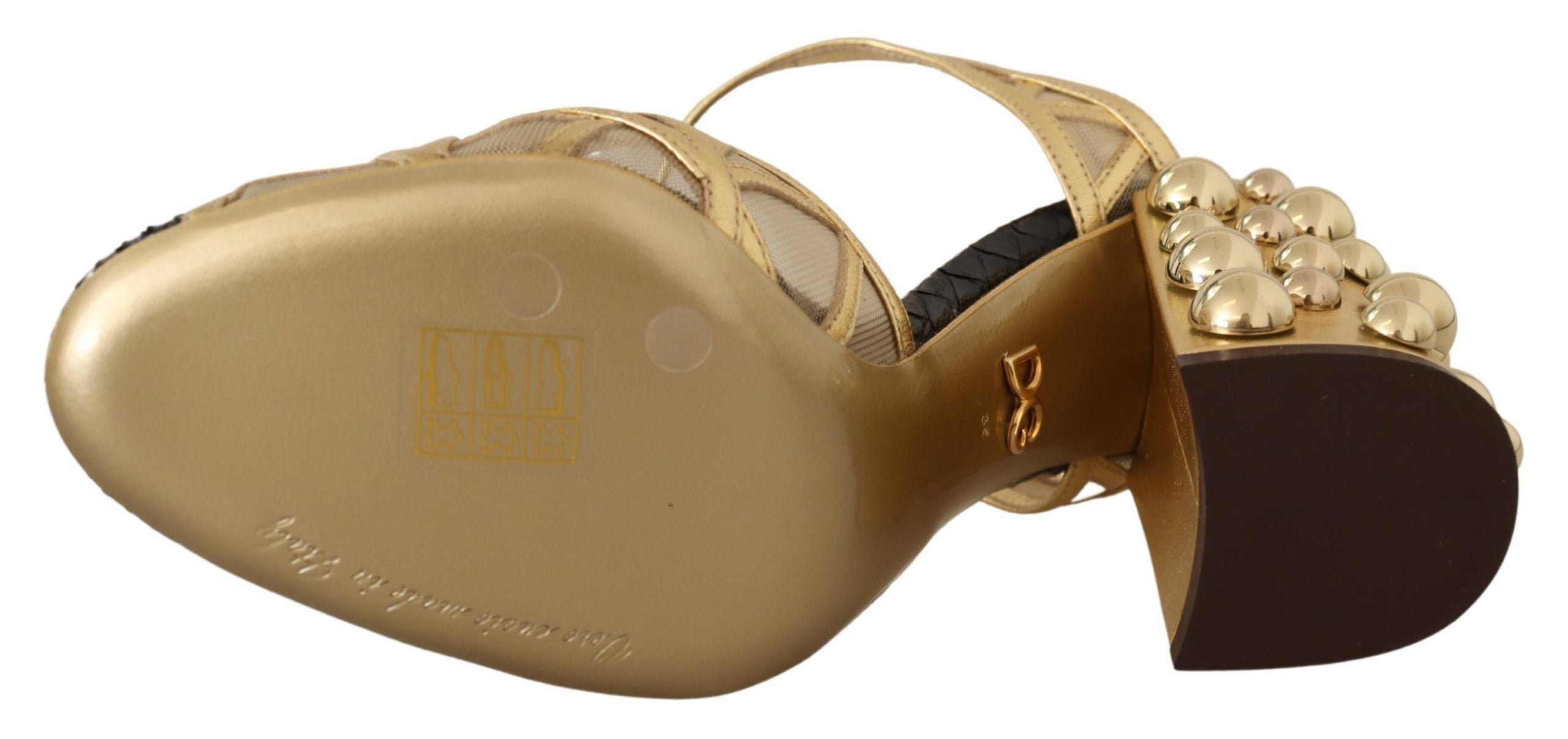 Dolce &amp; Gabbana - Escarpins élégants en cuir ornés de cristaux