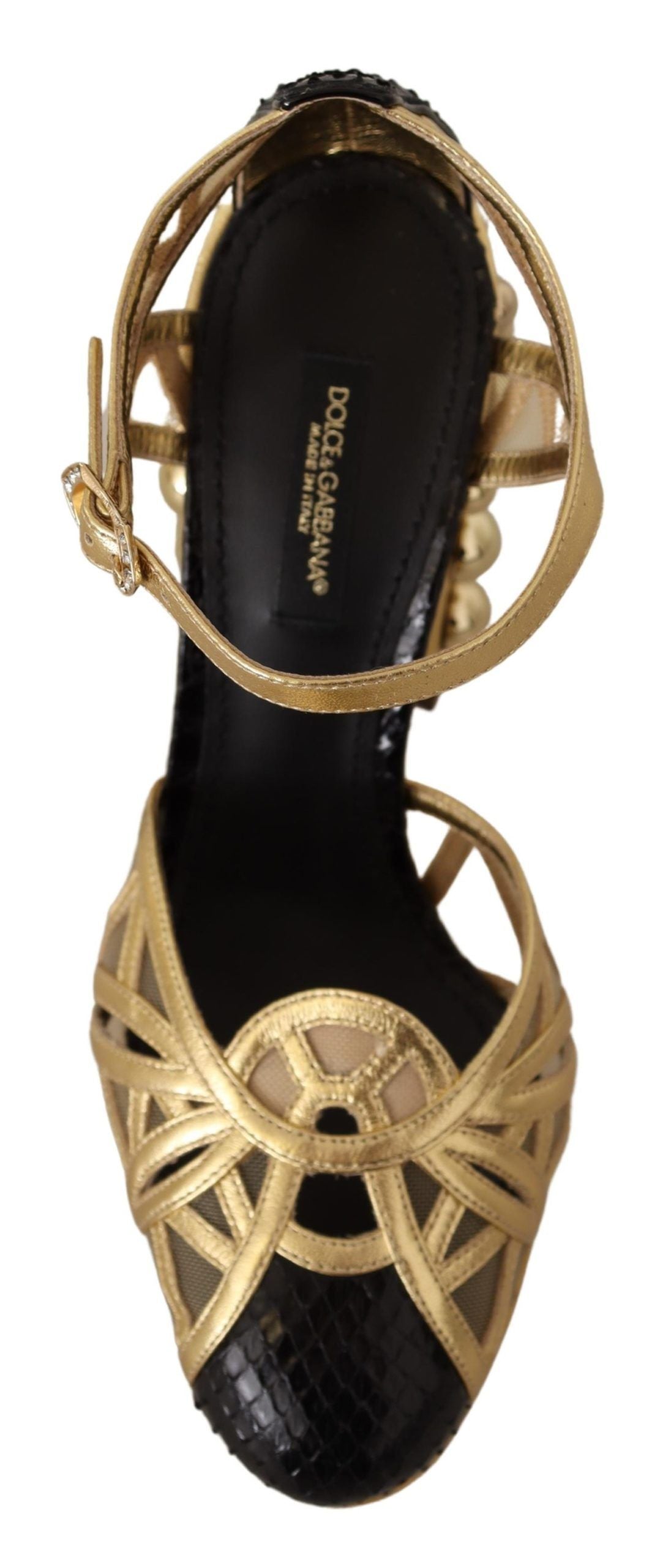 Dolce &amp; Gabbana - Escarpins élégants en cuir ornés de cristaux