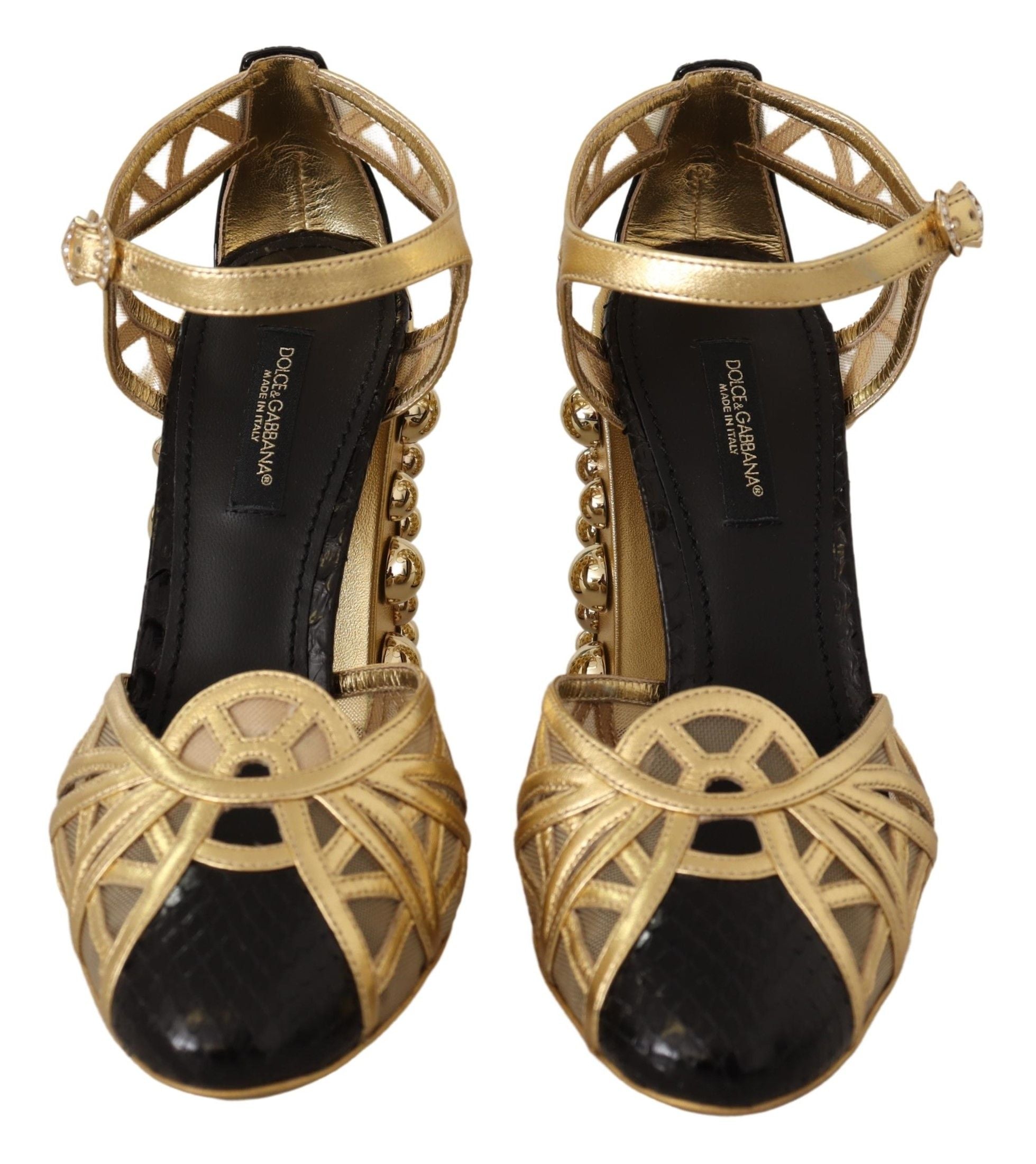 Dolce &amp; Gabbana - Escarpins élégants en cuir ornés de cristaux