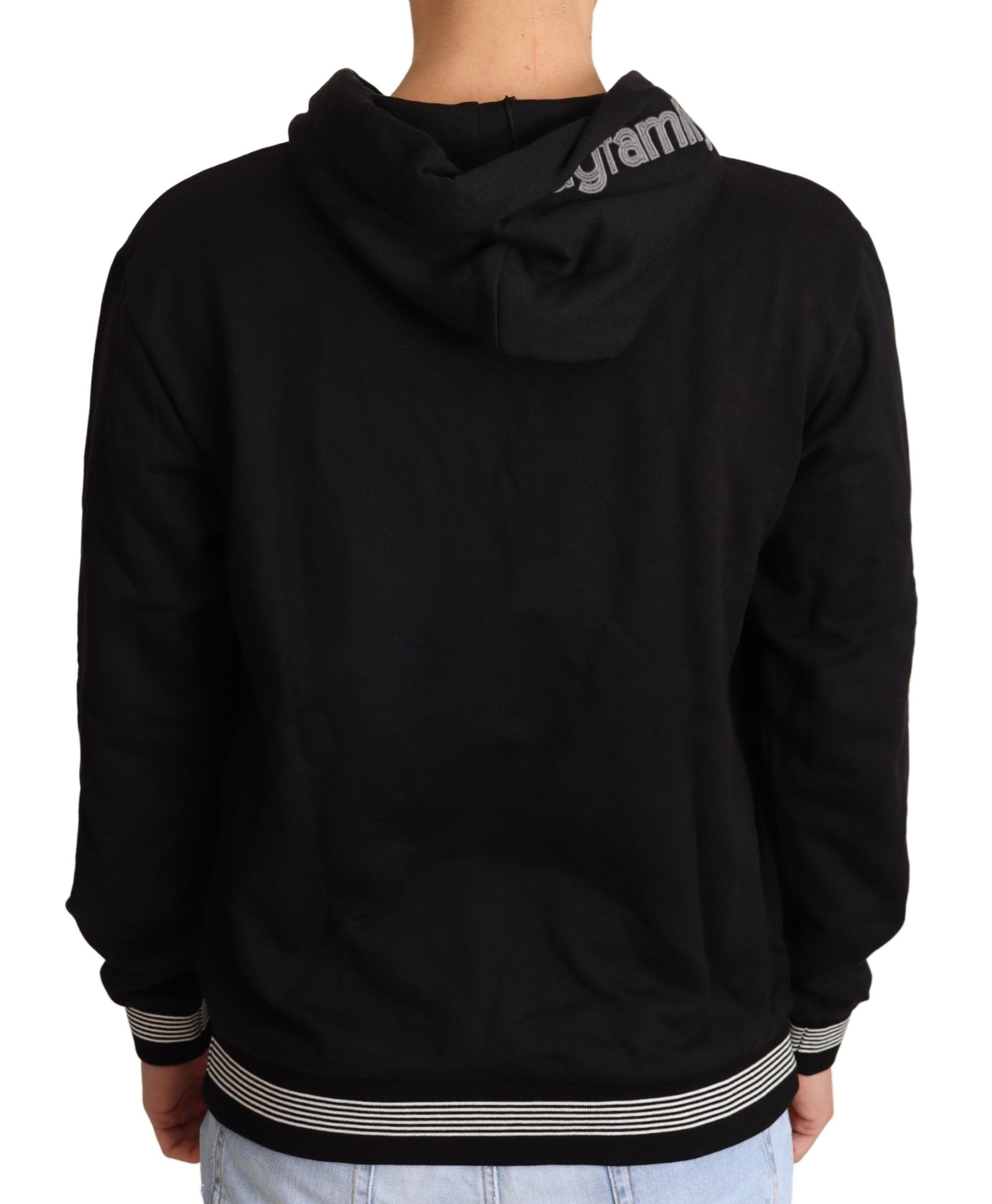 Pull élégant en coton noir brodé Dolce &amp; Gabbana