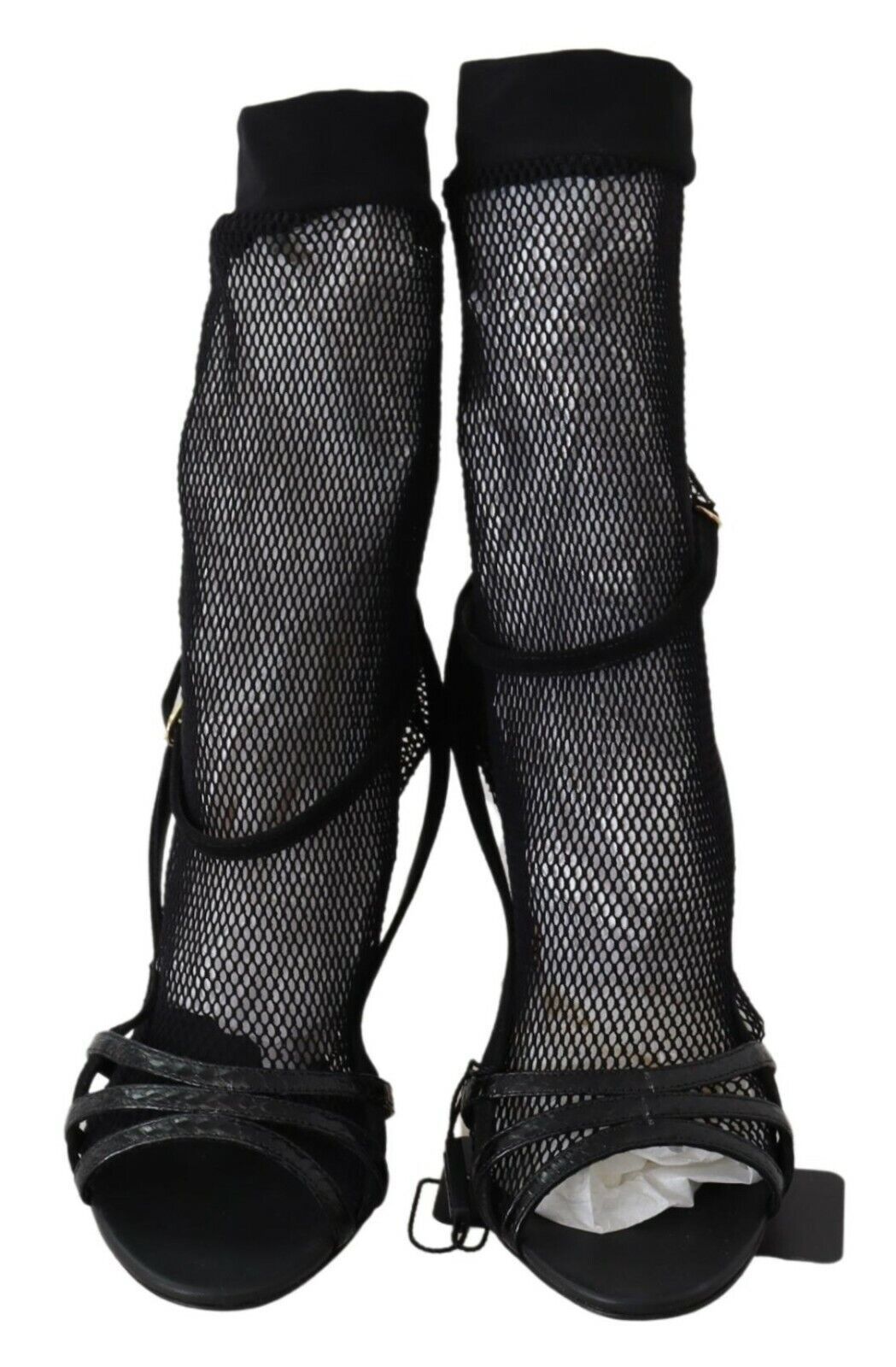 Dolce &amp; Gabbana Schicke schwarze Stiletto-Sandalen aus Netzstoff