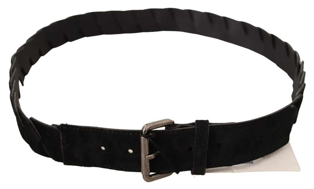 Ceinture noire élégante GF Ferre avec boucle en métal