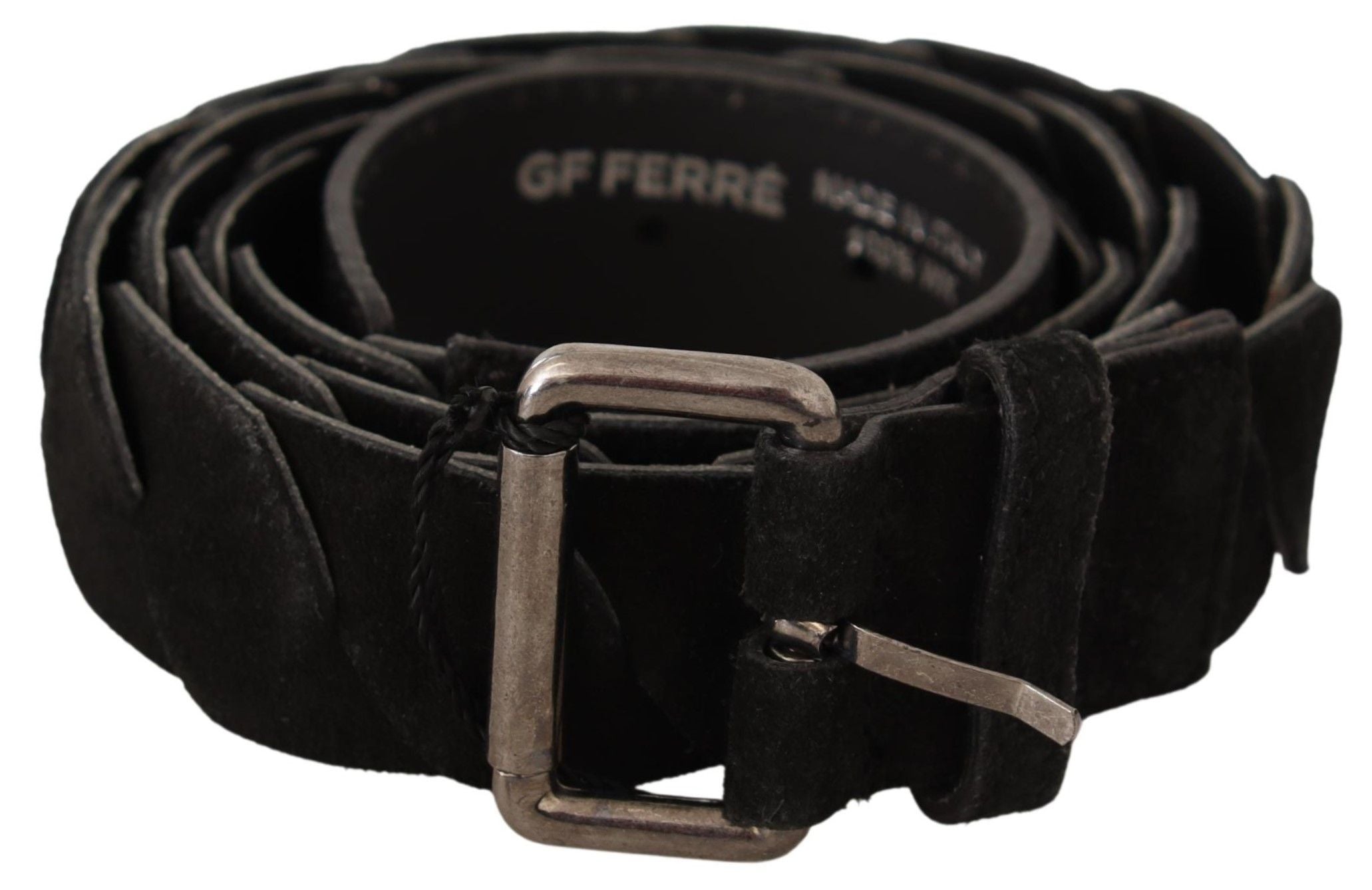 Ceinture noire élégante GF Ferre avec boucle en métal