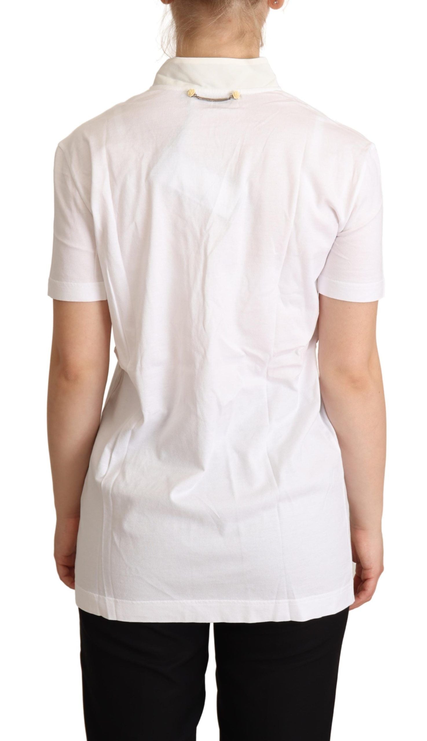 Dolce & Gabbana White Cotton Silk I'm In Love Top T-shirt