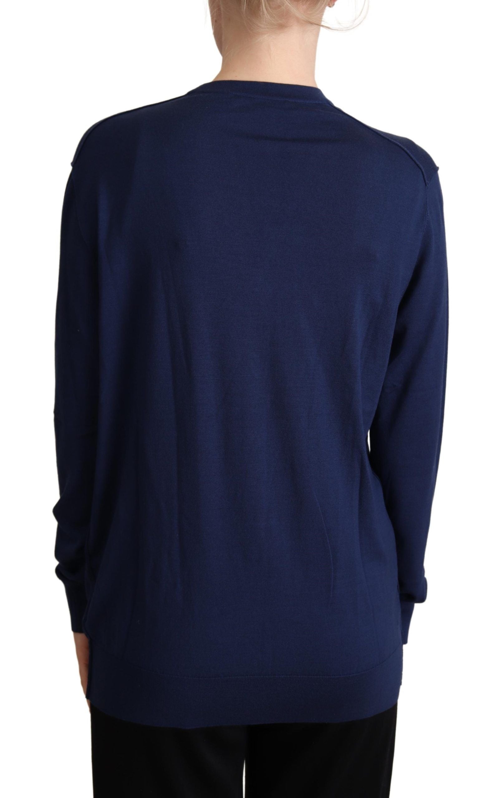 Dolce &amp; Gabbana Elegante blaue Strickjacke aus Schurwolle