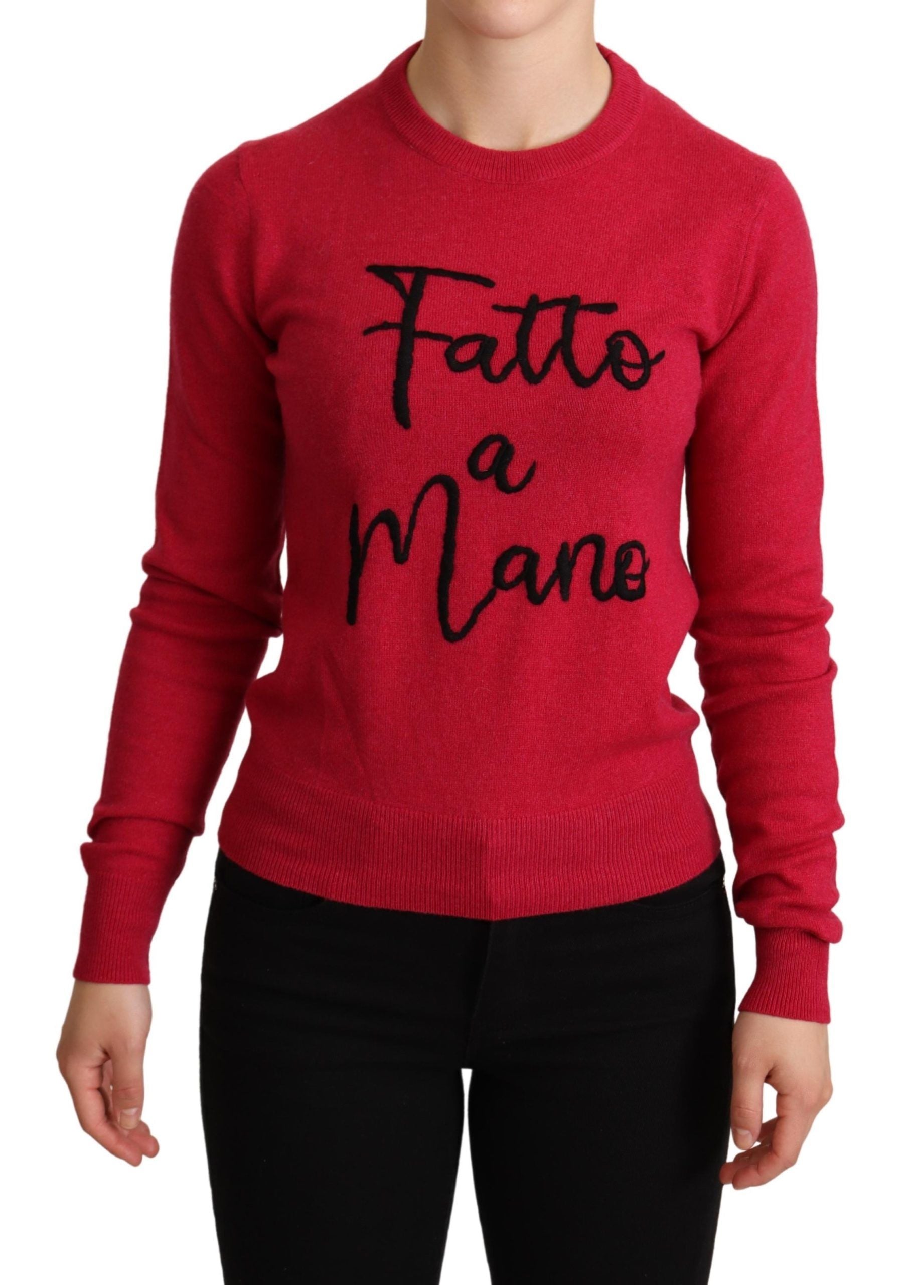 Dolce &amp; Gabbana Schicker Pullover aus Kaschmirmischung in Rosa mit Rundhalsausschnitt