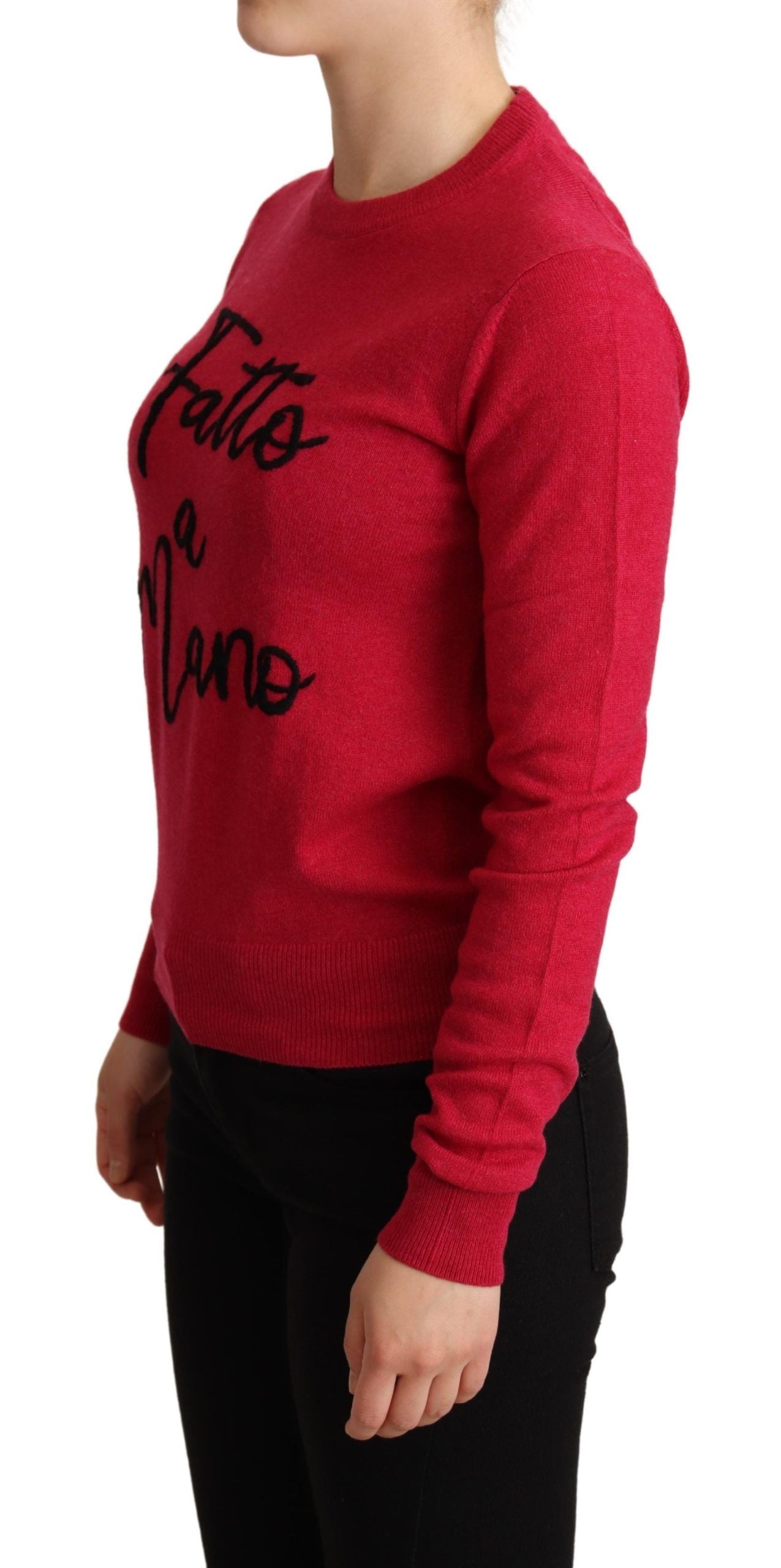 Dolce &amp; Gabbana Schicker Pullover aus Kaschmirmischung in Rosa mit Rundhalsausschnitt