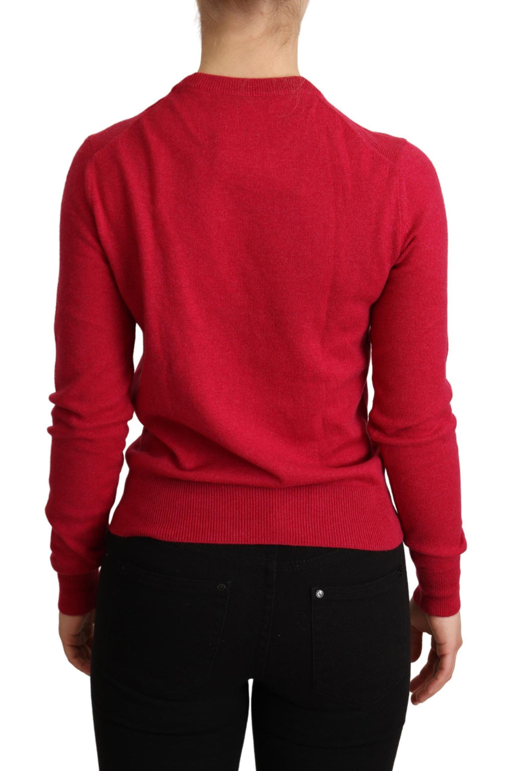 Dolce &amp; Gabbana Schicker Pullover aus Kaschmirmischung in Rosa mit Rundhalsausschnitt