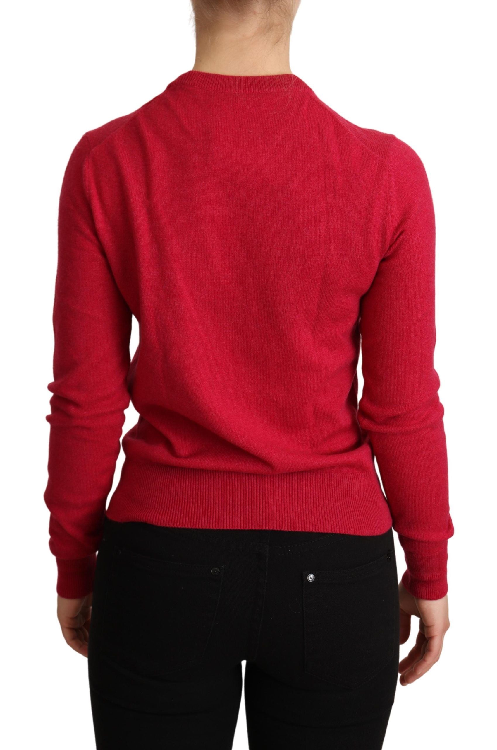 Dolce &amp; Gabbana Schicker Pullover aus Kaschmirmischung in Rosa mit Rundhalsausschnitt