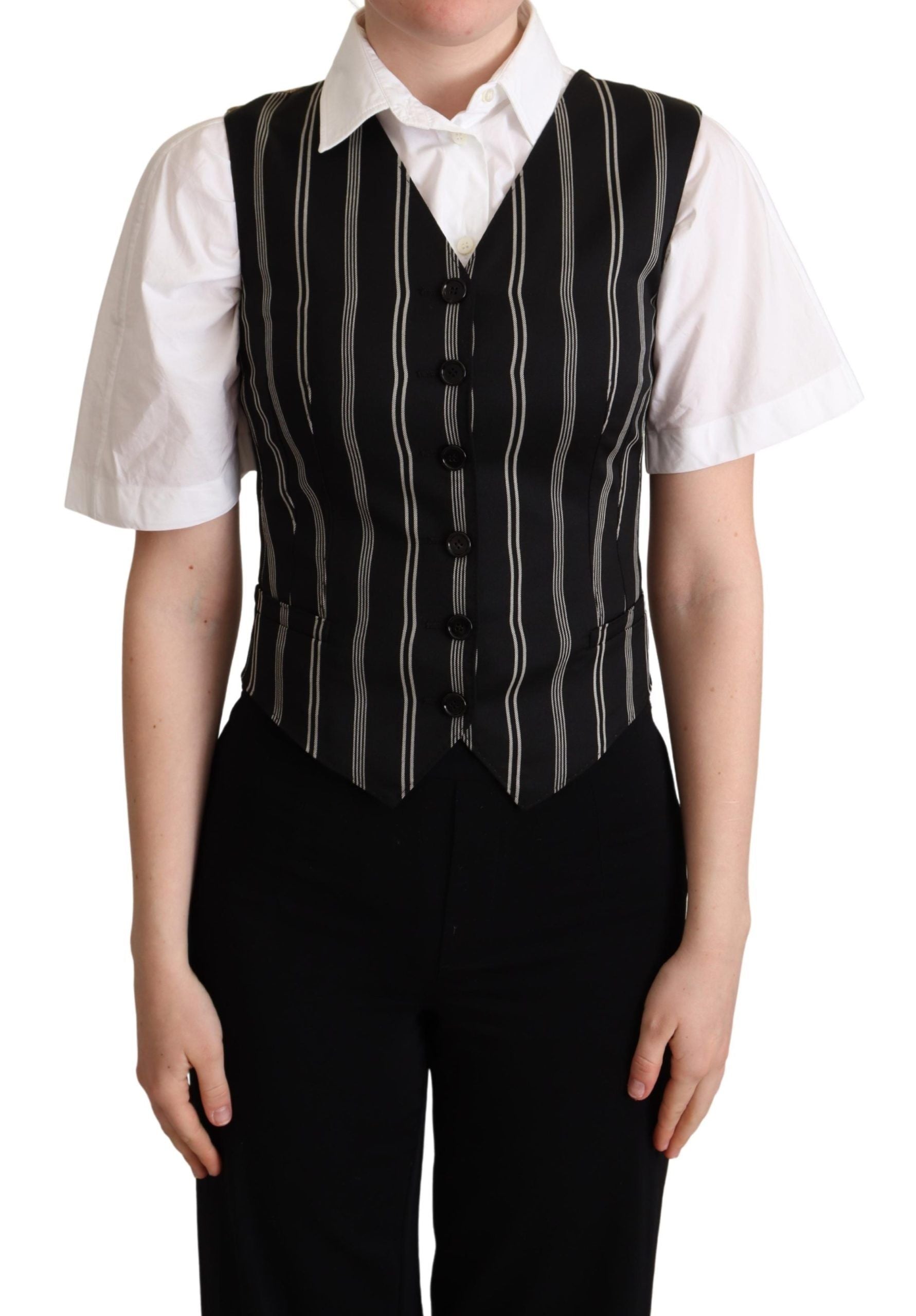 Gilet noir à imprimé léopard chic Dolce &amp; Gabbana