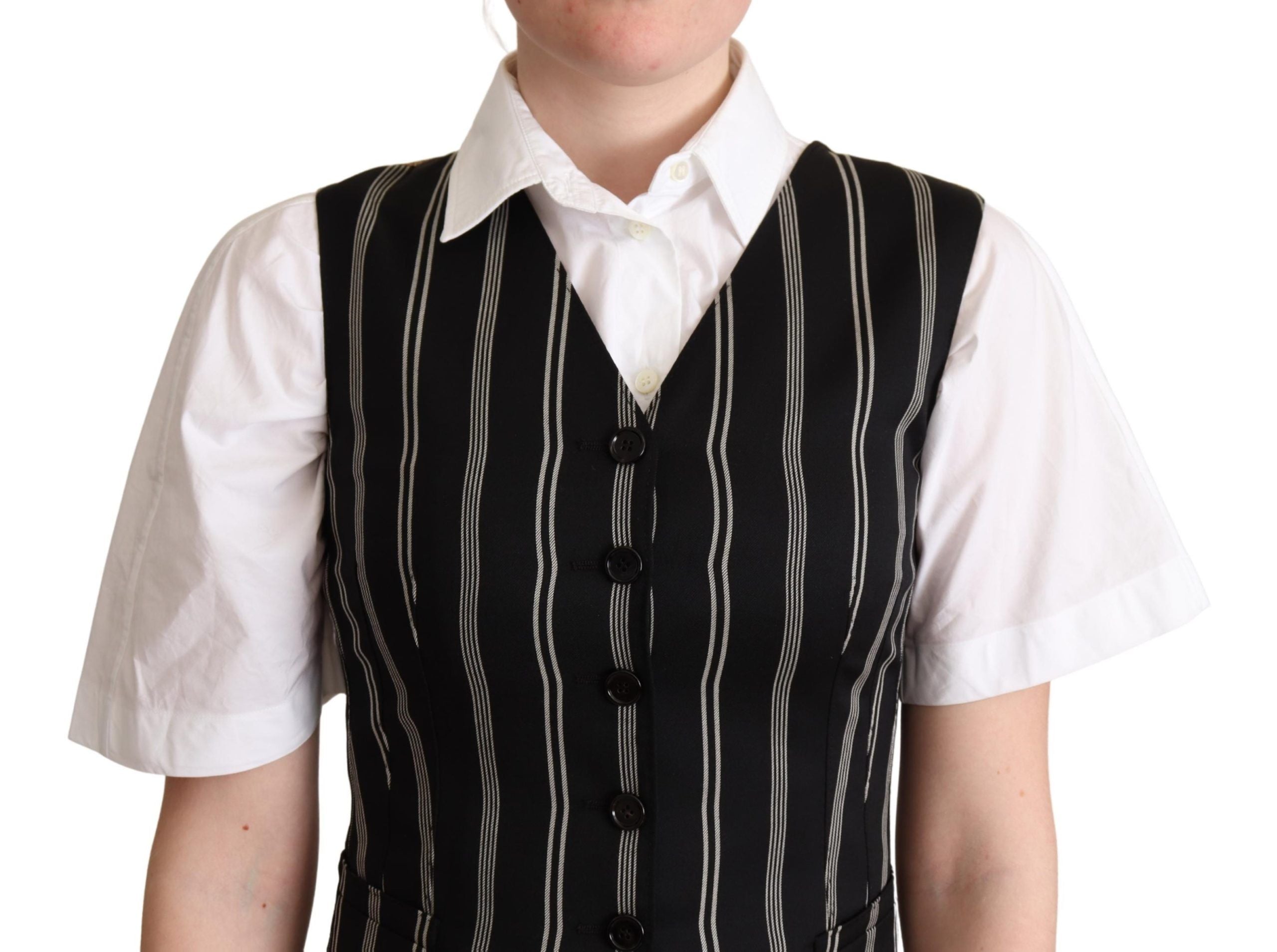 Gilet noir à imprimé léopard chic Dolce &amp; Gabbana