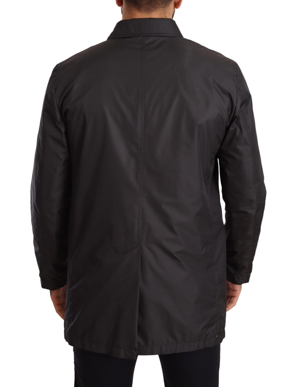 Dolce &amp; Gabbana Eleganter schwarzer Trenchcoat für anspruchsvolle Männer