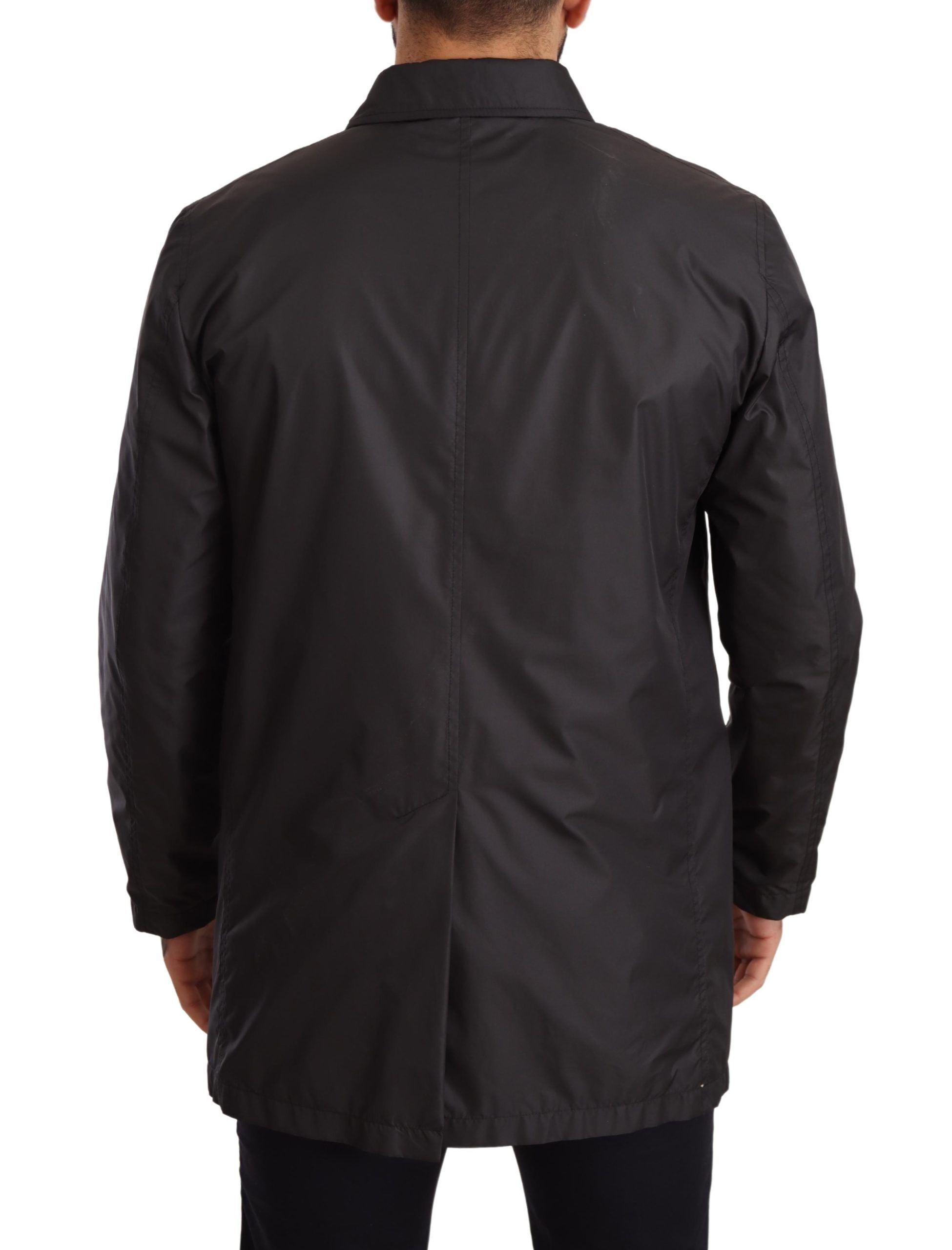 Dolce &amp; Gabbana Eleganter schwarzer Trenchcoat für anspruchsvolle Männer