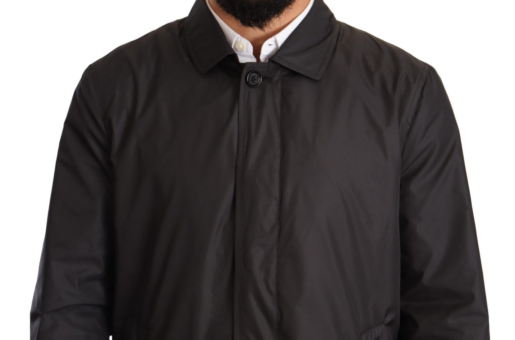Dolce &amp; Gabbana Eleganter schwarzer Trenchcoat für anspruchsvolle Männer