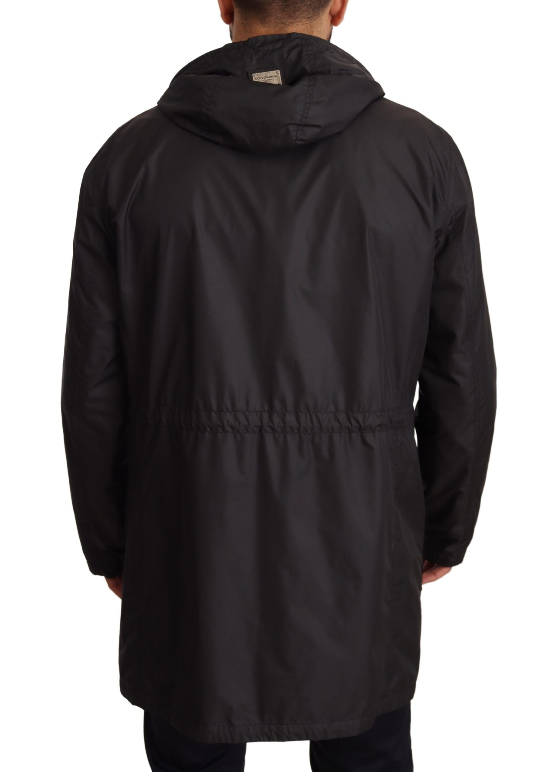 Dolce &amp; Gabbana Elegante schwarze Blousonjacke mit Kapuze