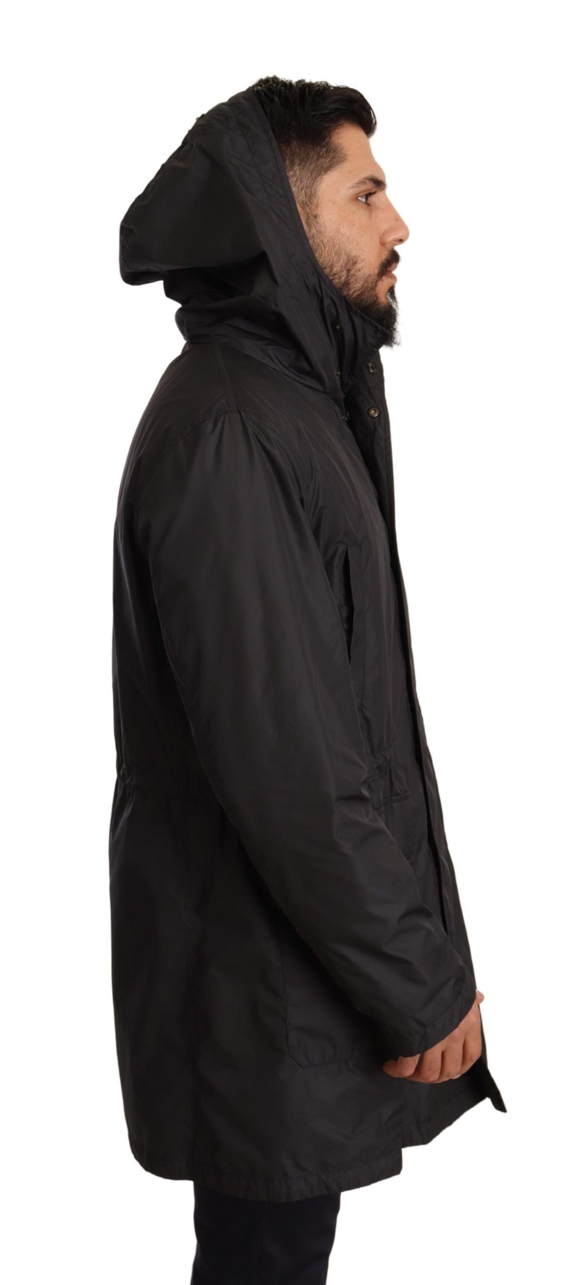 Dolce &amp; Gabbana Elegante schwarze Blousonjacke mit Kapuze