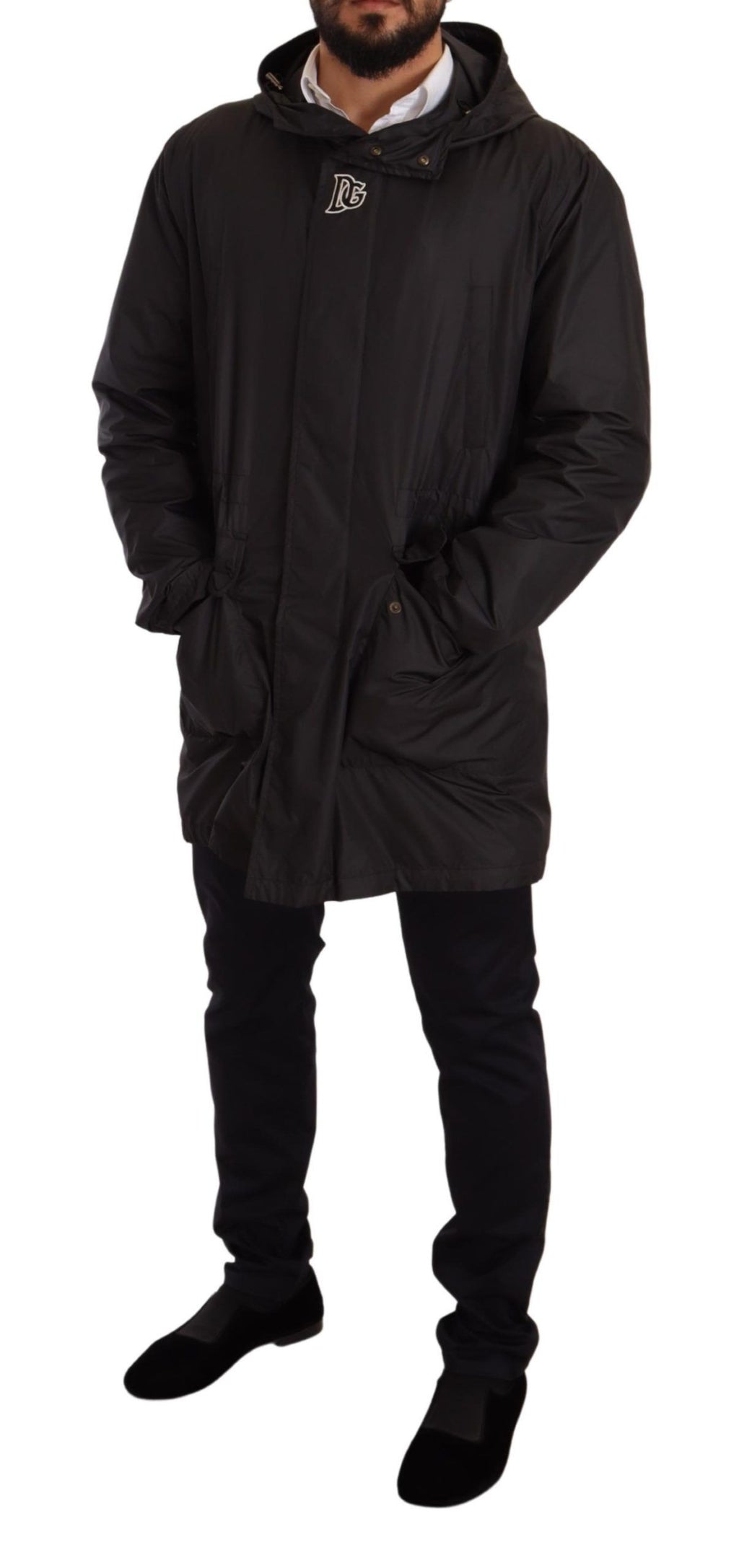 Dolce &amp; Gabbana Elegante schwarze Blousonjacke mit Kapuze