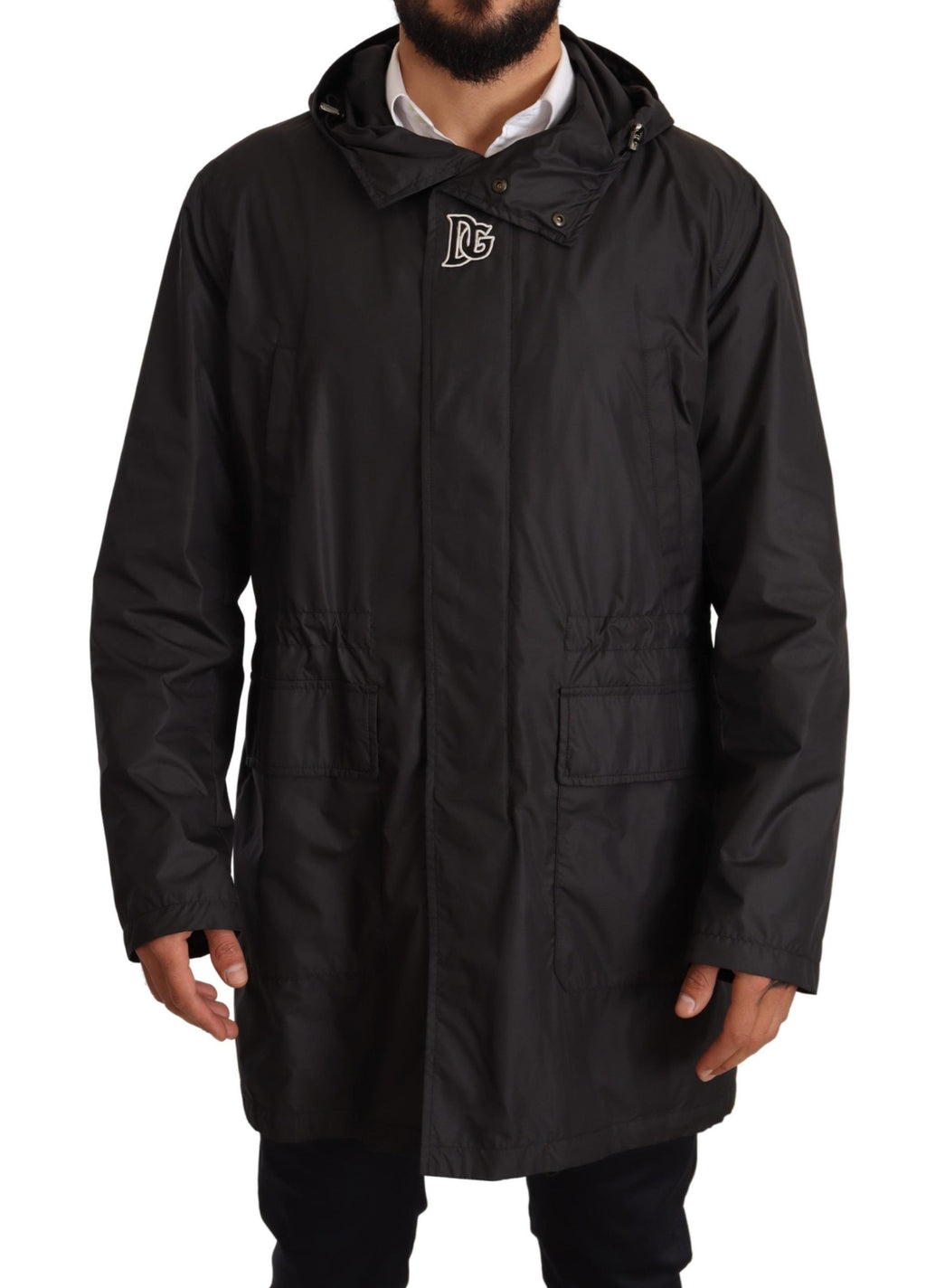Dolce &amp; Gabbana Elegante schwarze Blousonjacke mit Kapuze