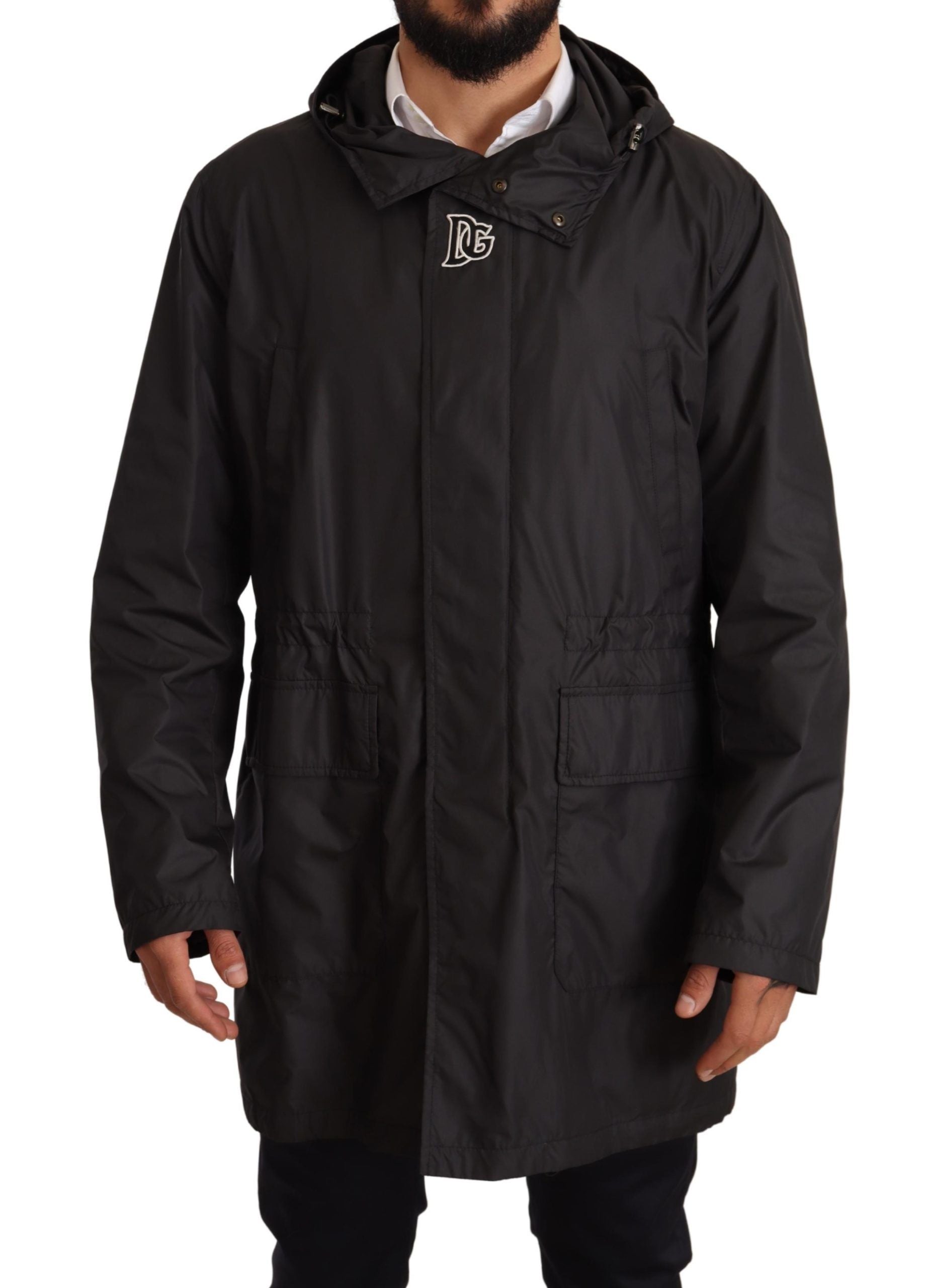Dolce &amp; Gabbana Elegante schwarze Blousonjacke mit Kapuze