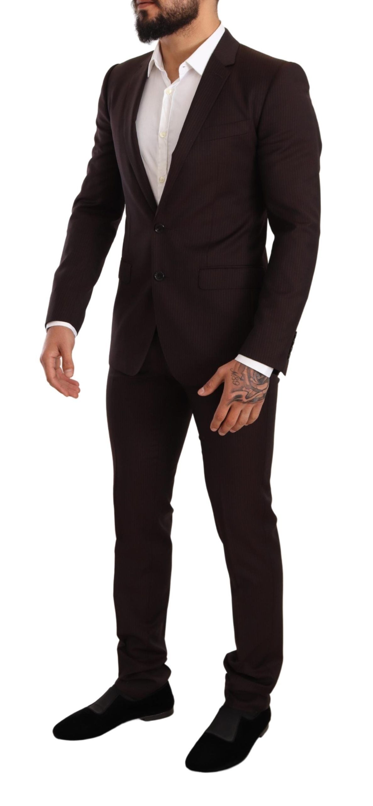 Dolce &amp; Gabbana Eleganter bordeaux gestreifter Martini-Anzug